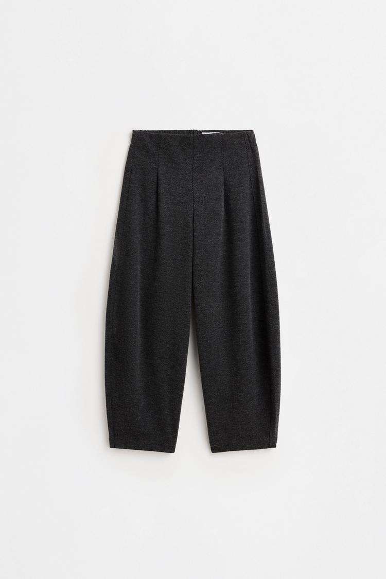 Suede Ponte di Roma balloon trousers — ANTHRACITE GREY