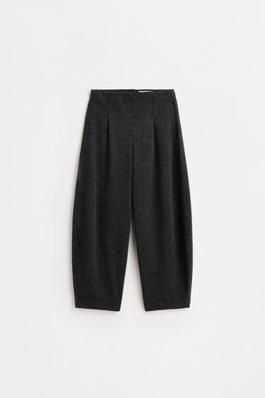 Suede Ponte di Roma balloon trousers — ANTHRACITE GREY 1