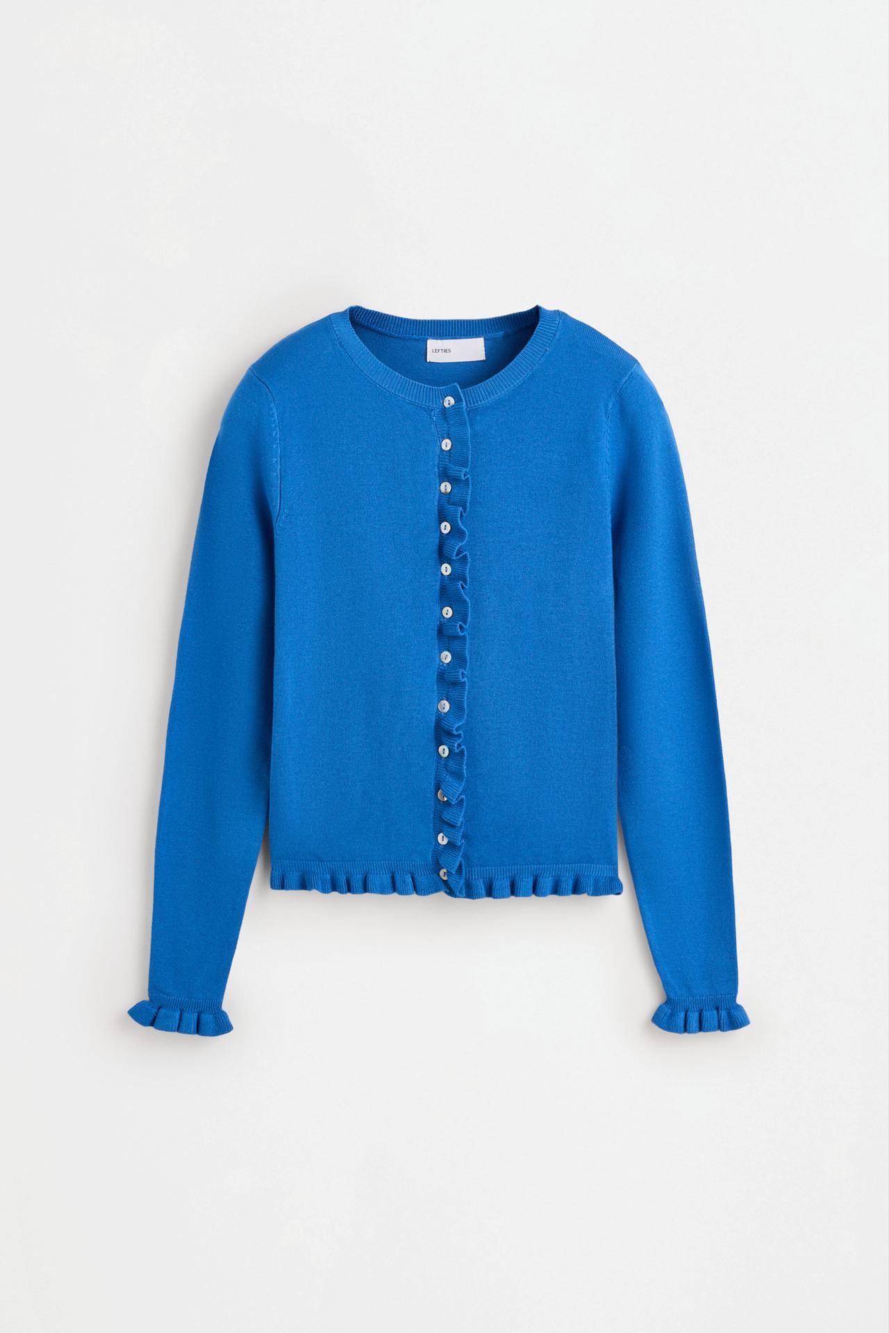 Wavy knit jacket — BLUE