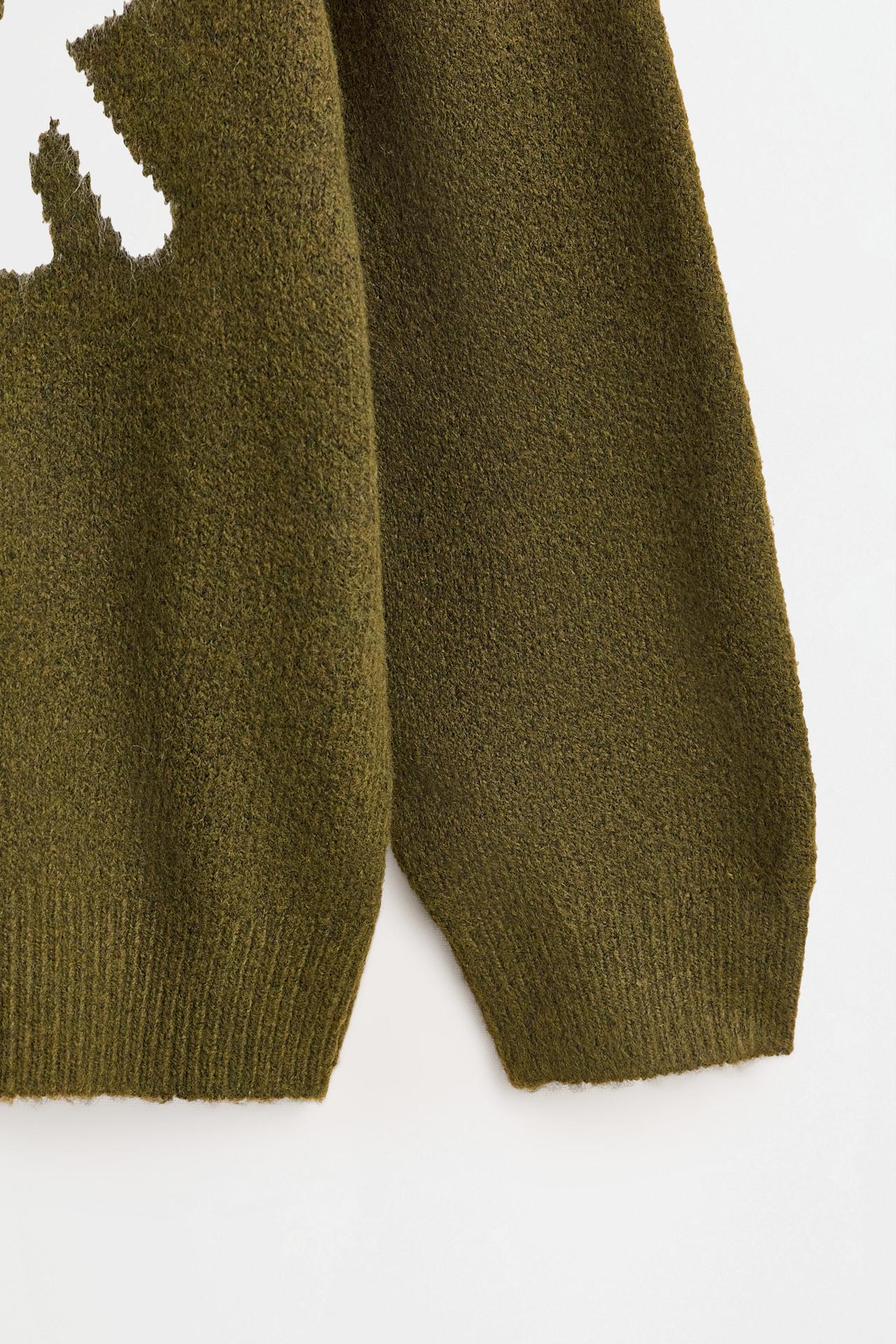 Soft text sweater — KHAKI