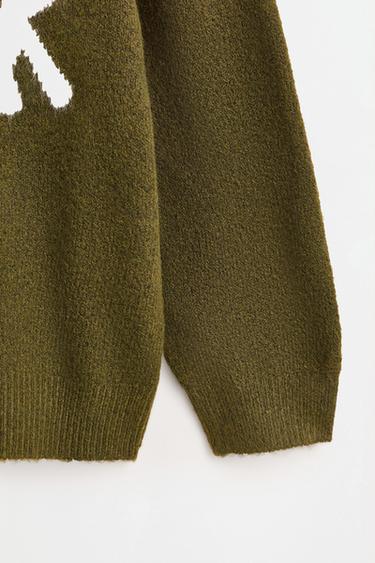 Soft text sweater — KHAKI 3