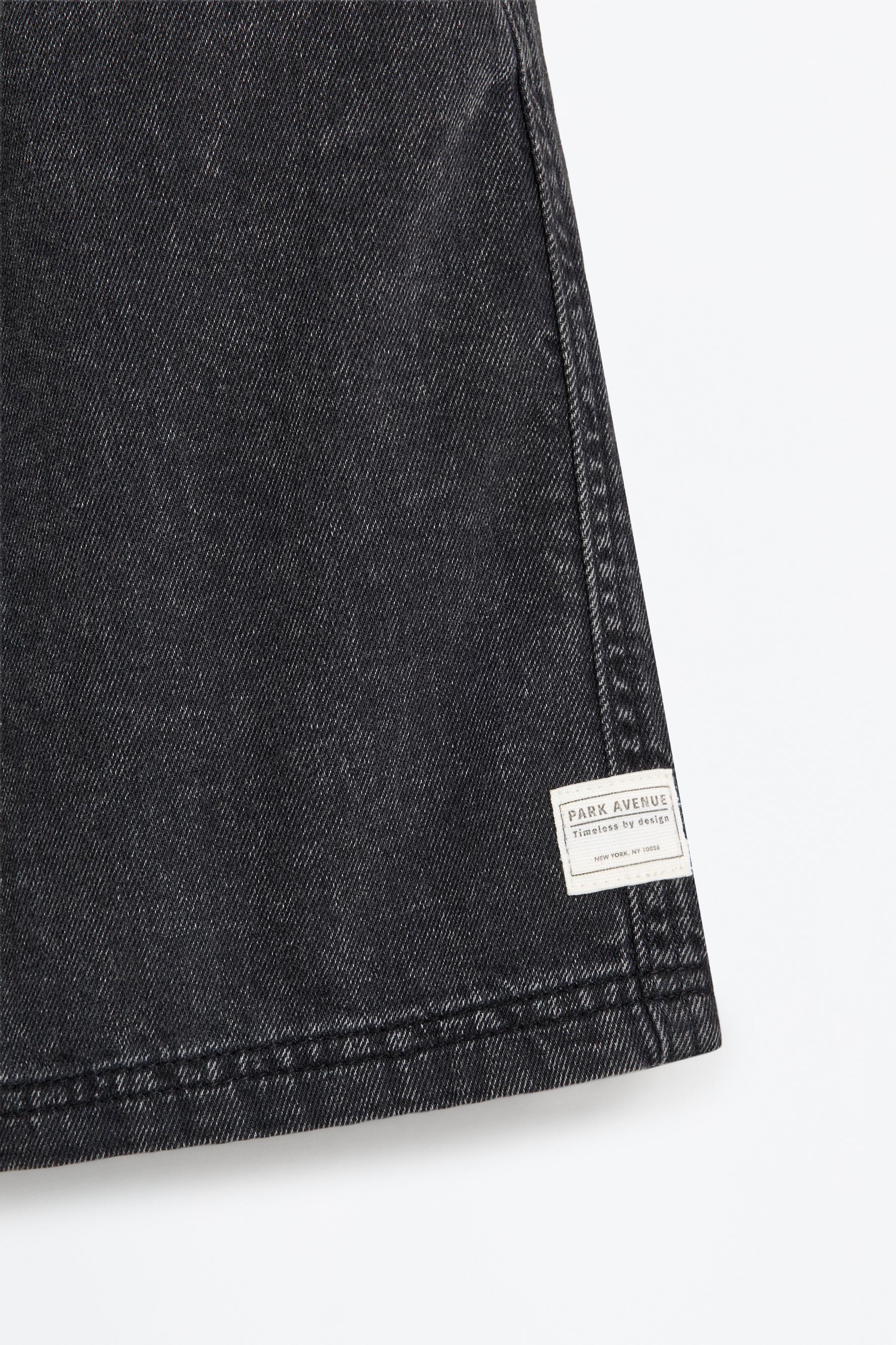 Denim jogger Bermuda shorts — FADED BLACK