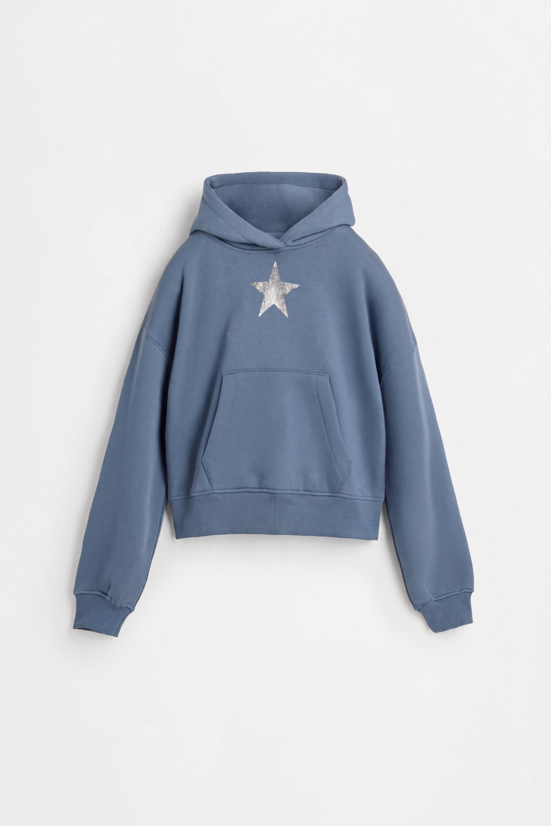 Cropped hoodie — STEEL BLUE