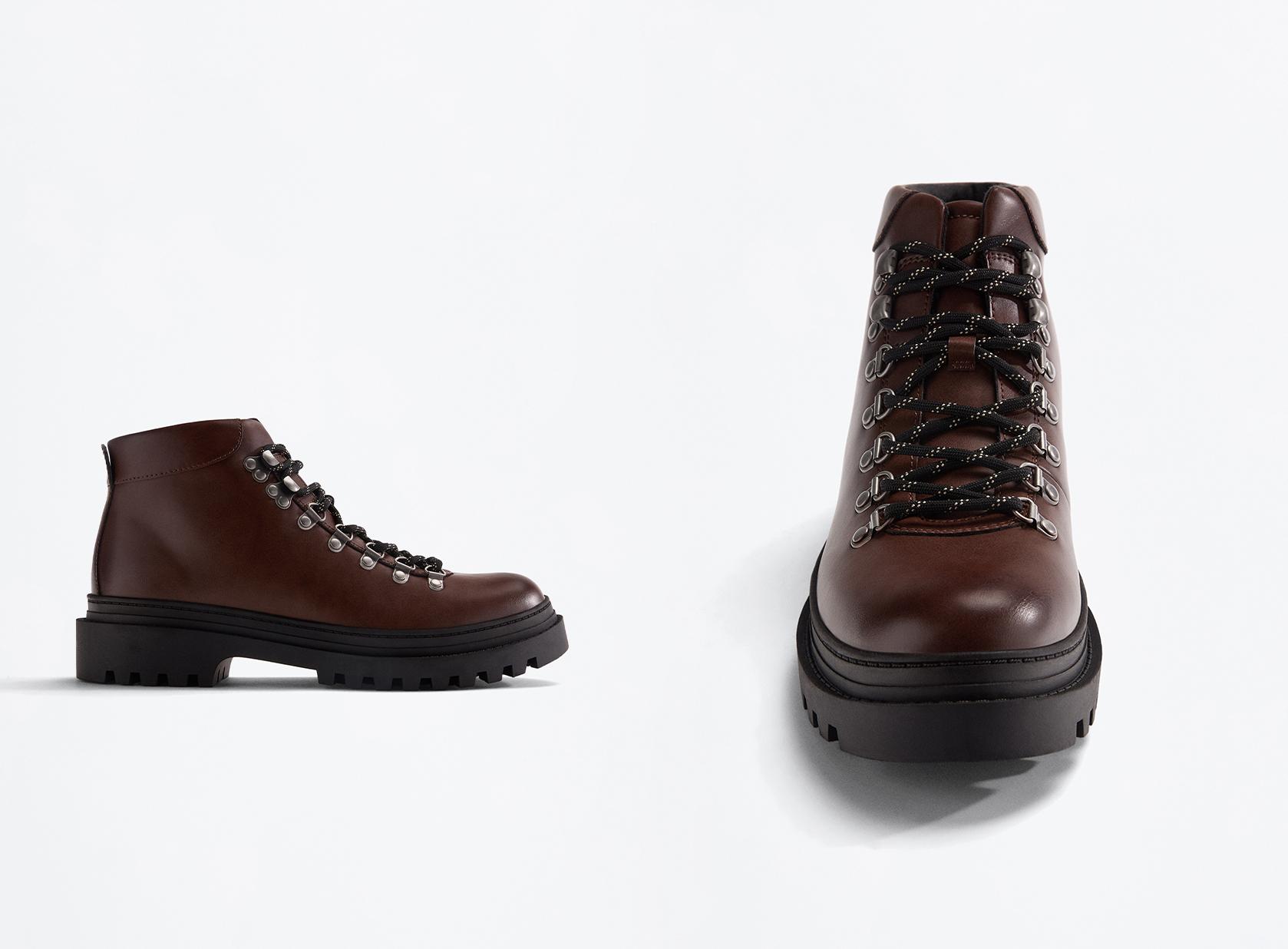 Lace-up hiking boots — BROWN
