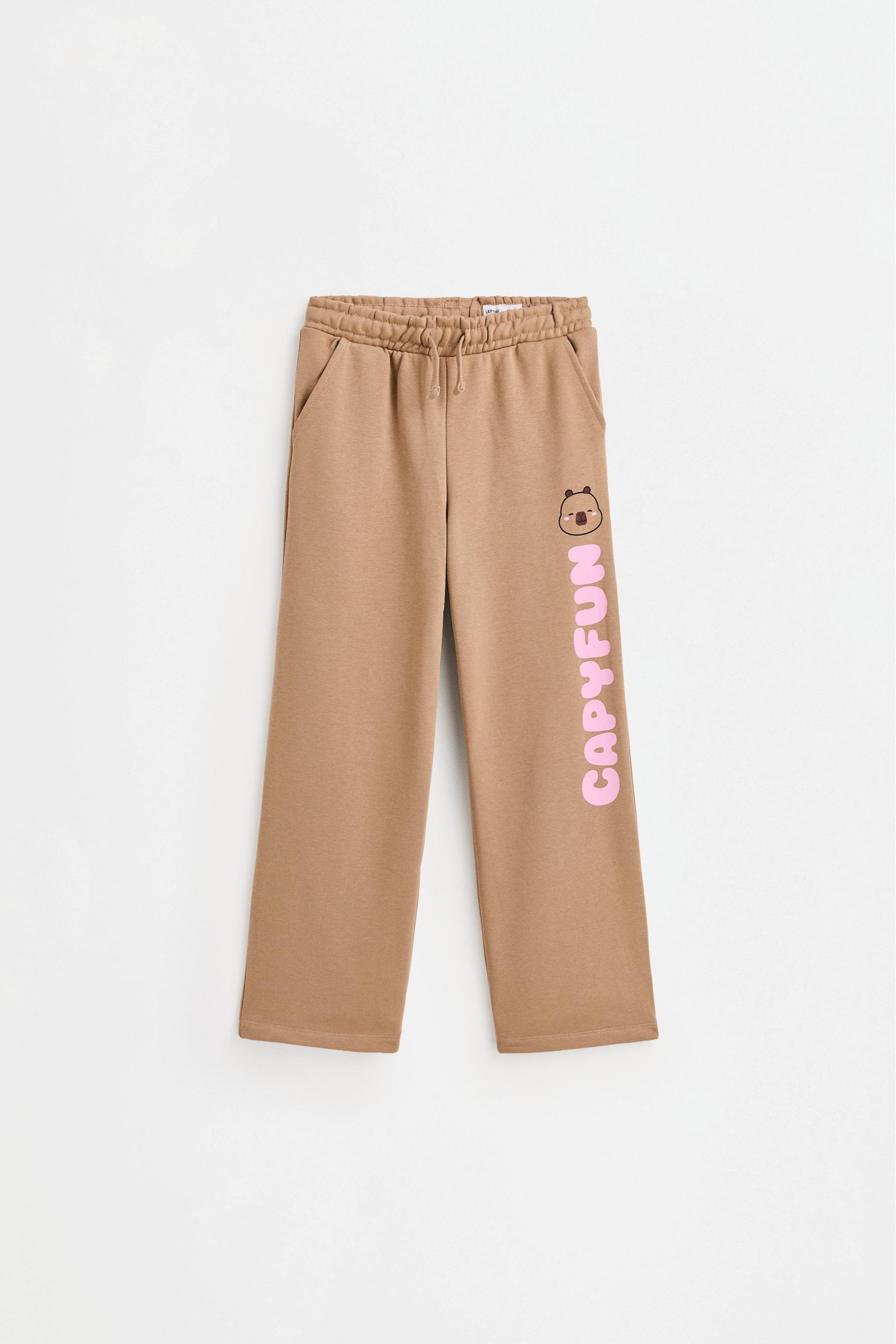 Capybara CAPYFUN© wide-leg plush trousers — SAND MARL