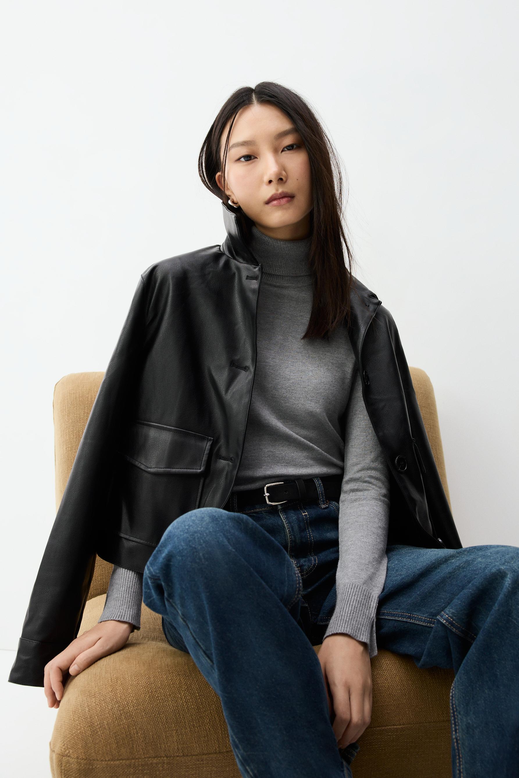 Roll neck sweater — GREY MARL