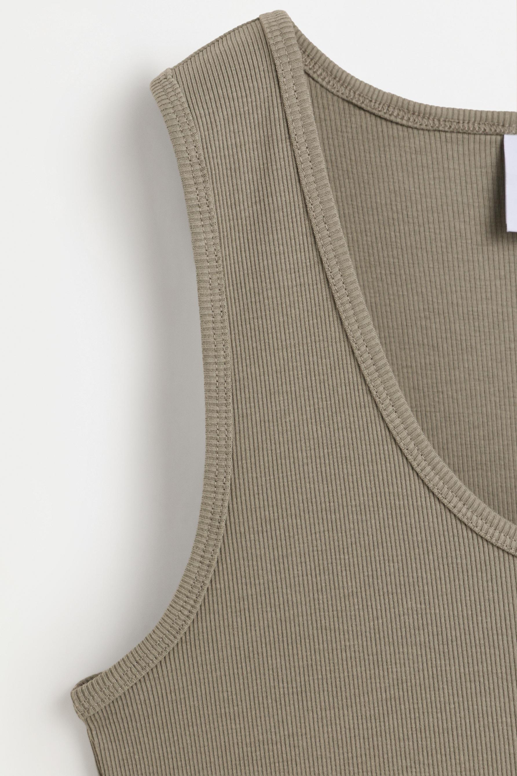 Ribbed midi dress — PALE KHAKI