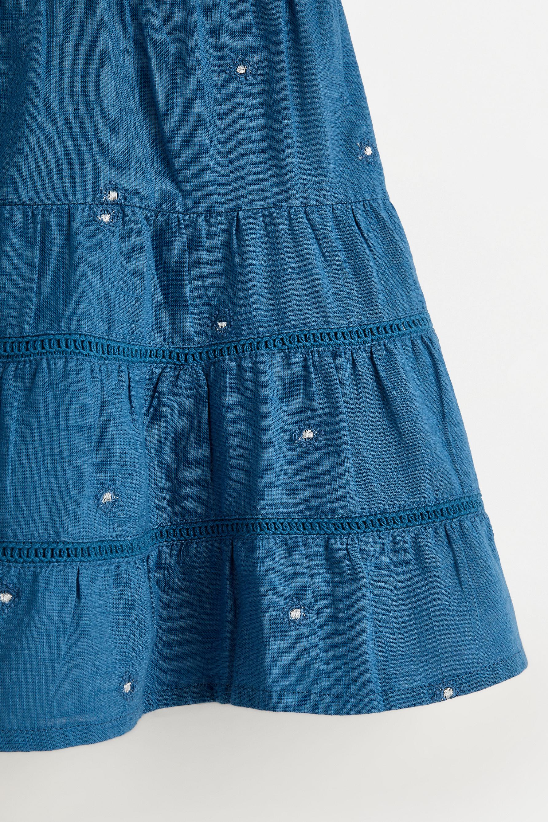 Metallic embroidered skort — INK BLUE