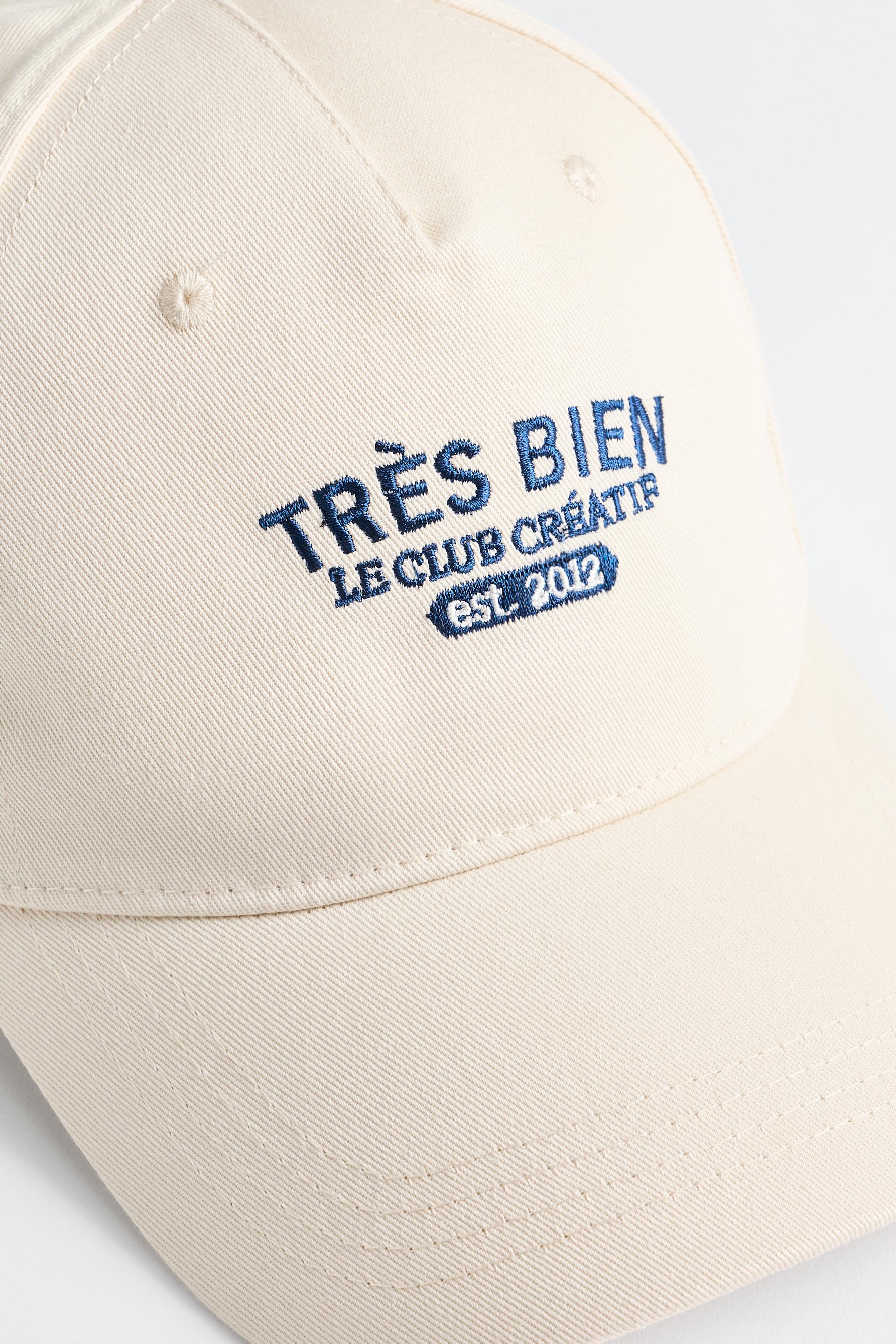 Embroidered cap — ECRU