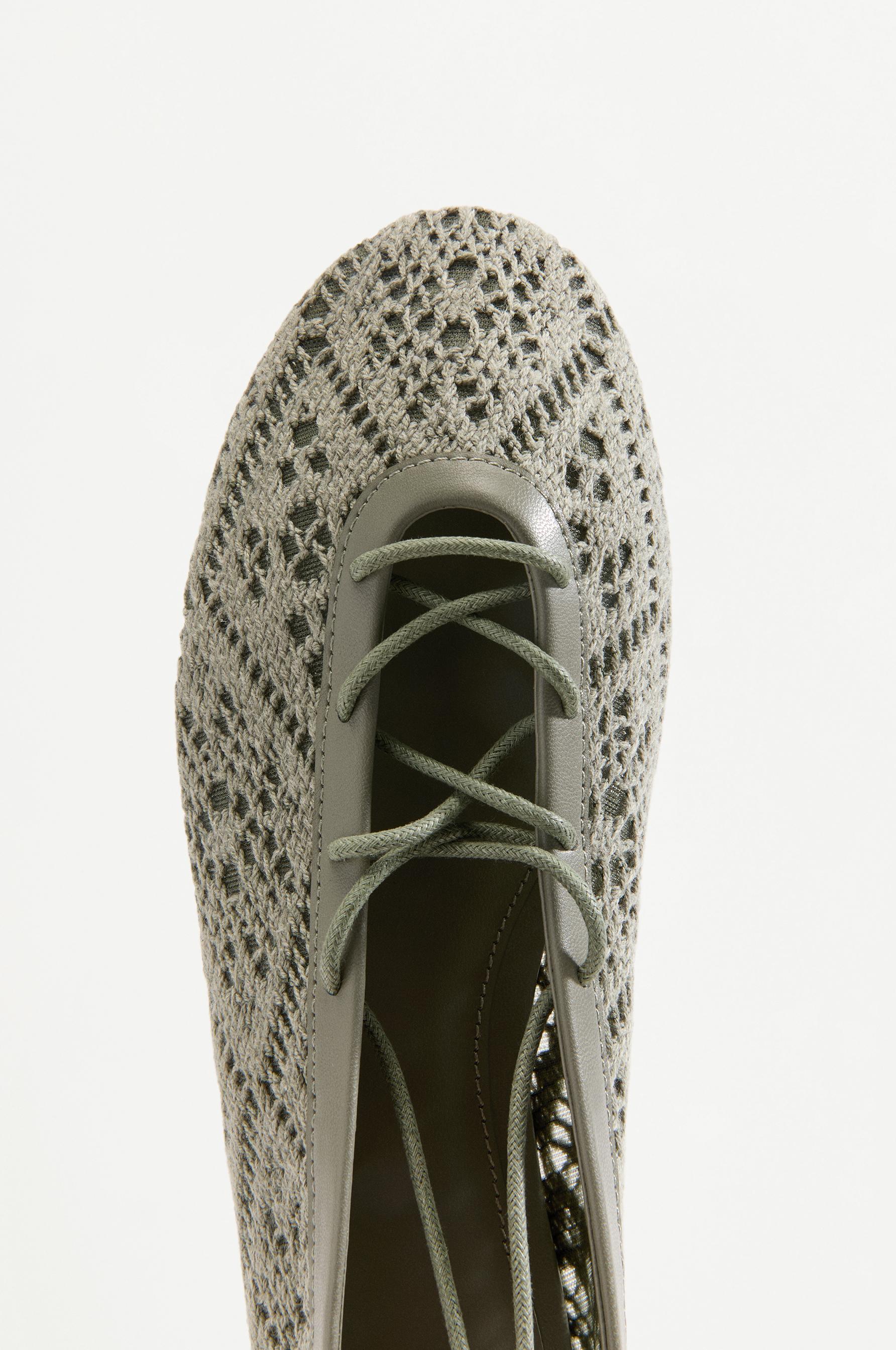 Braided effect ballet flats — KHAKI