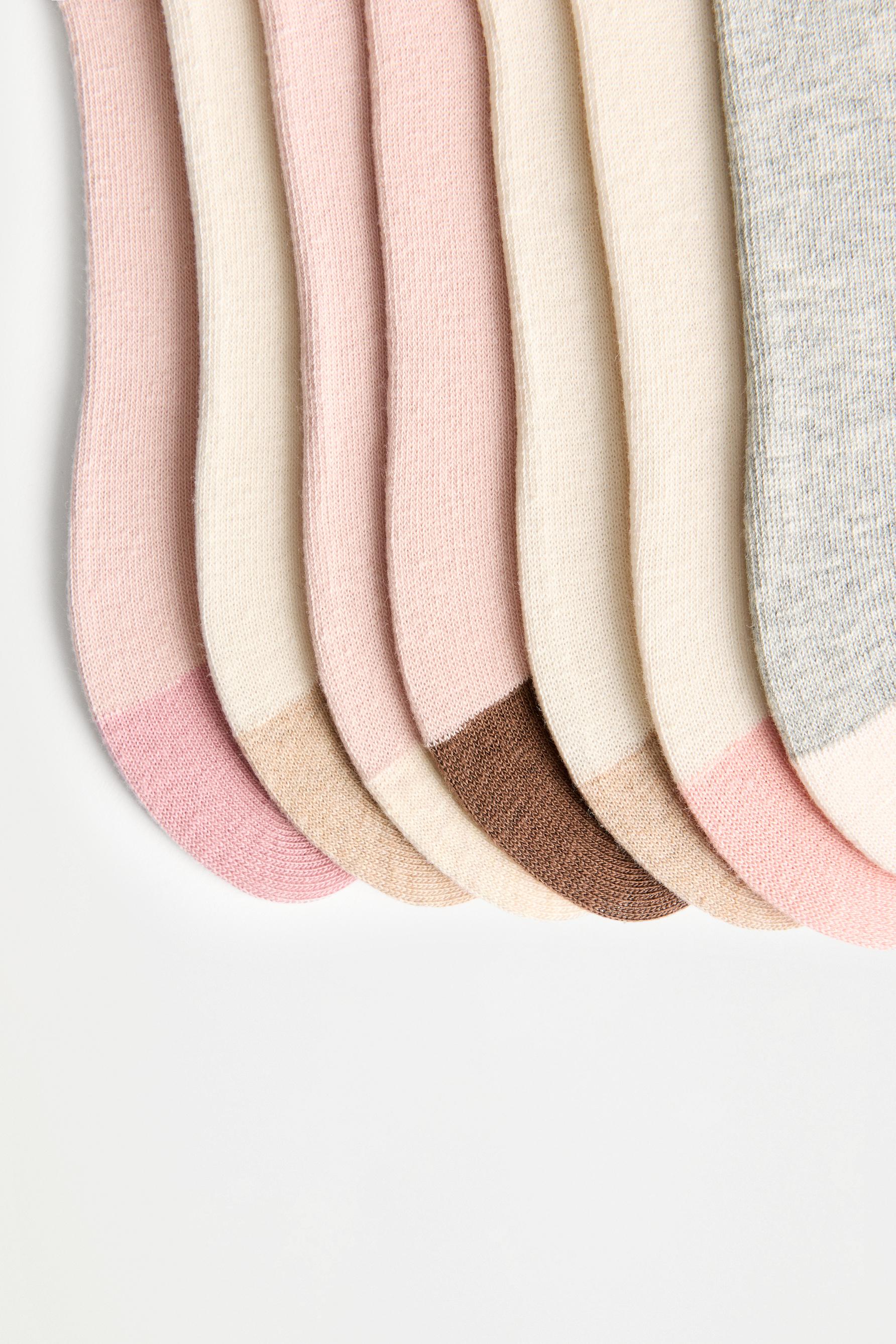 7-Pack of contrast ankle socks — WHITE TONES