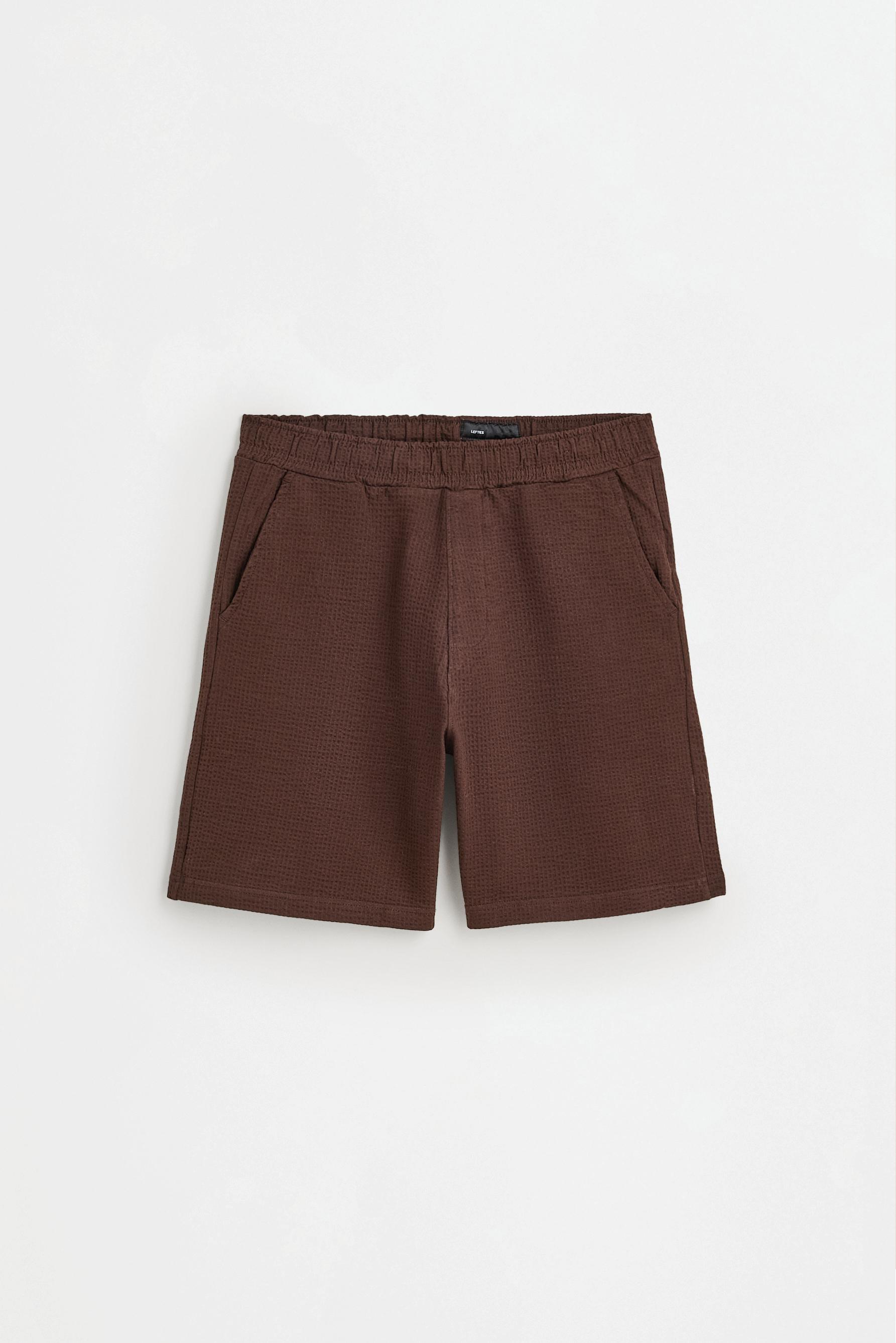 Seersucker Bermuda shorts — CHOCOLATE