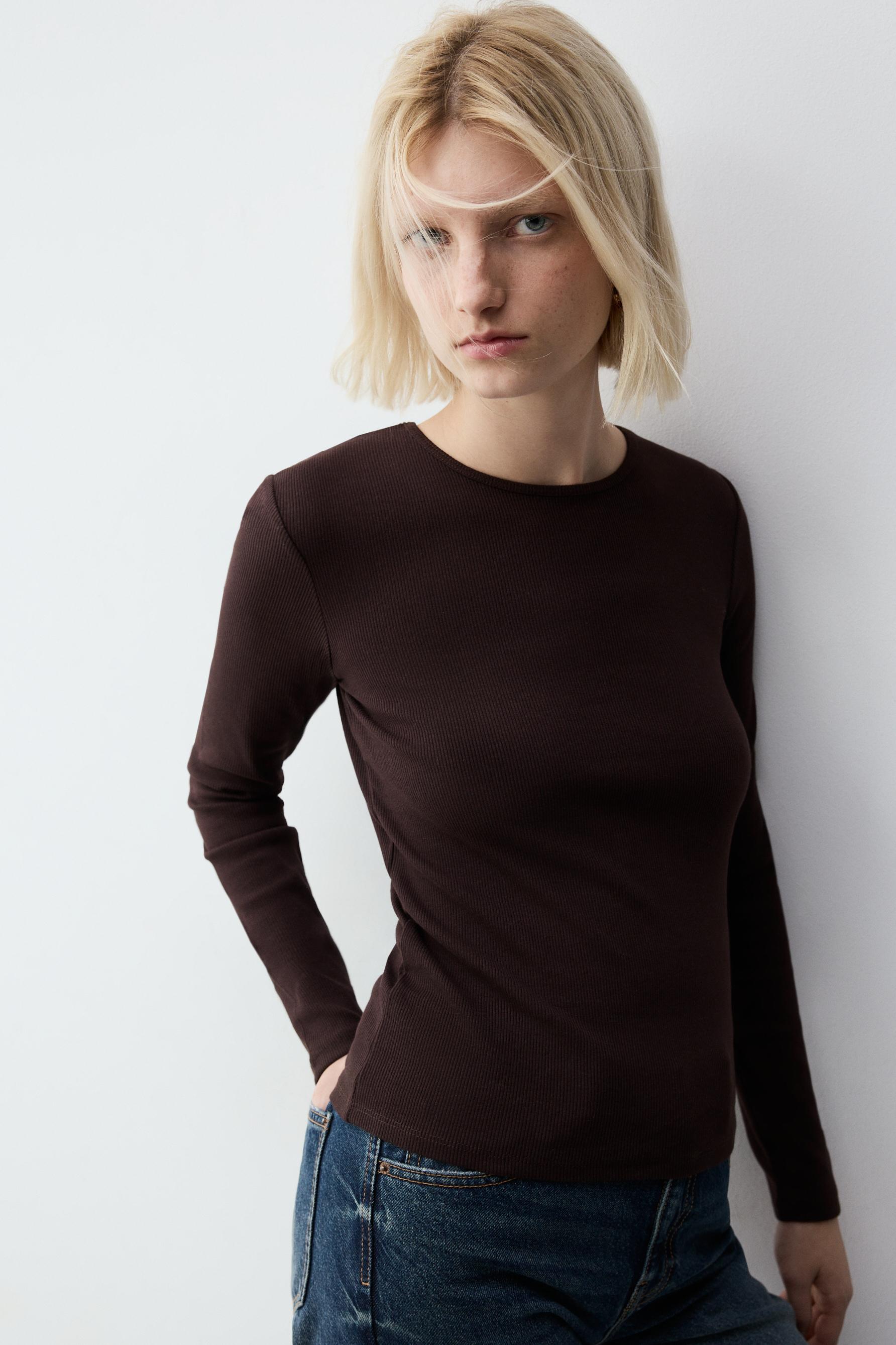 Camiseta manga larga canalé