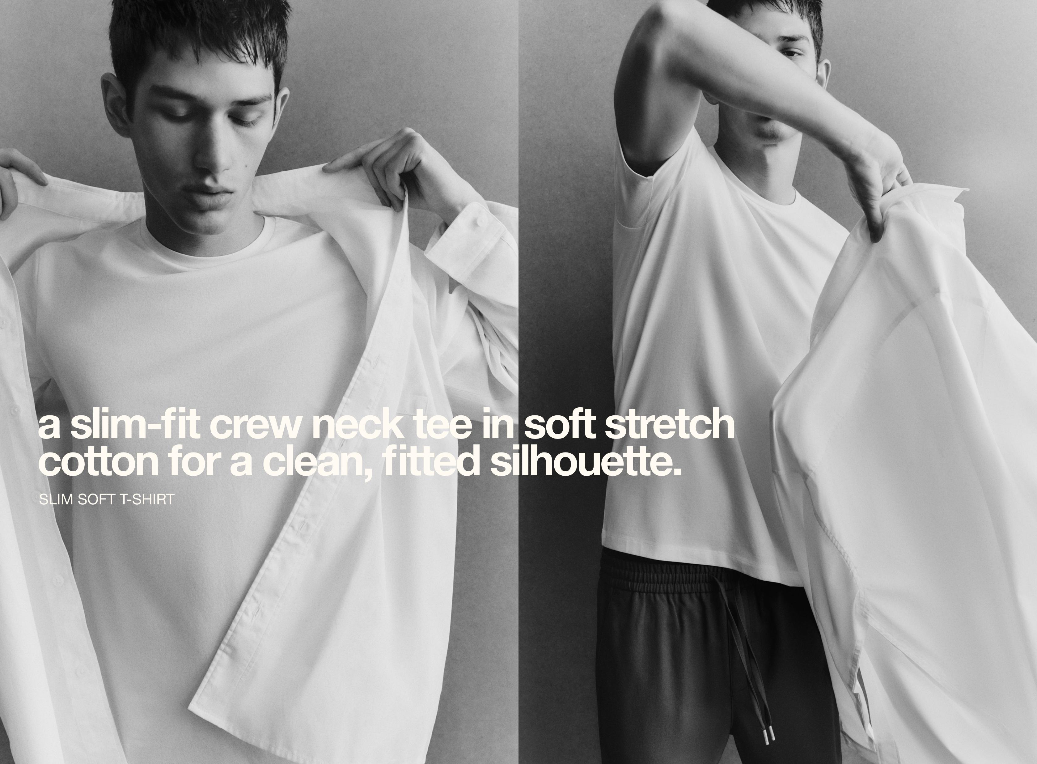Soft slim fit T-shirt — WHITE