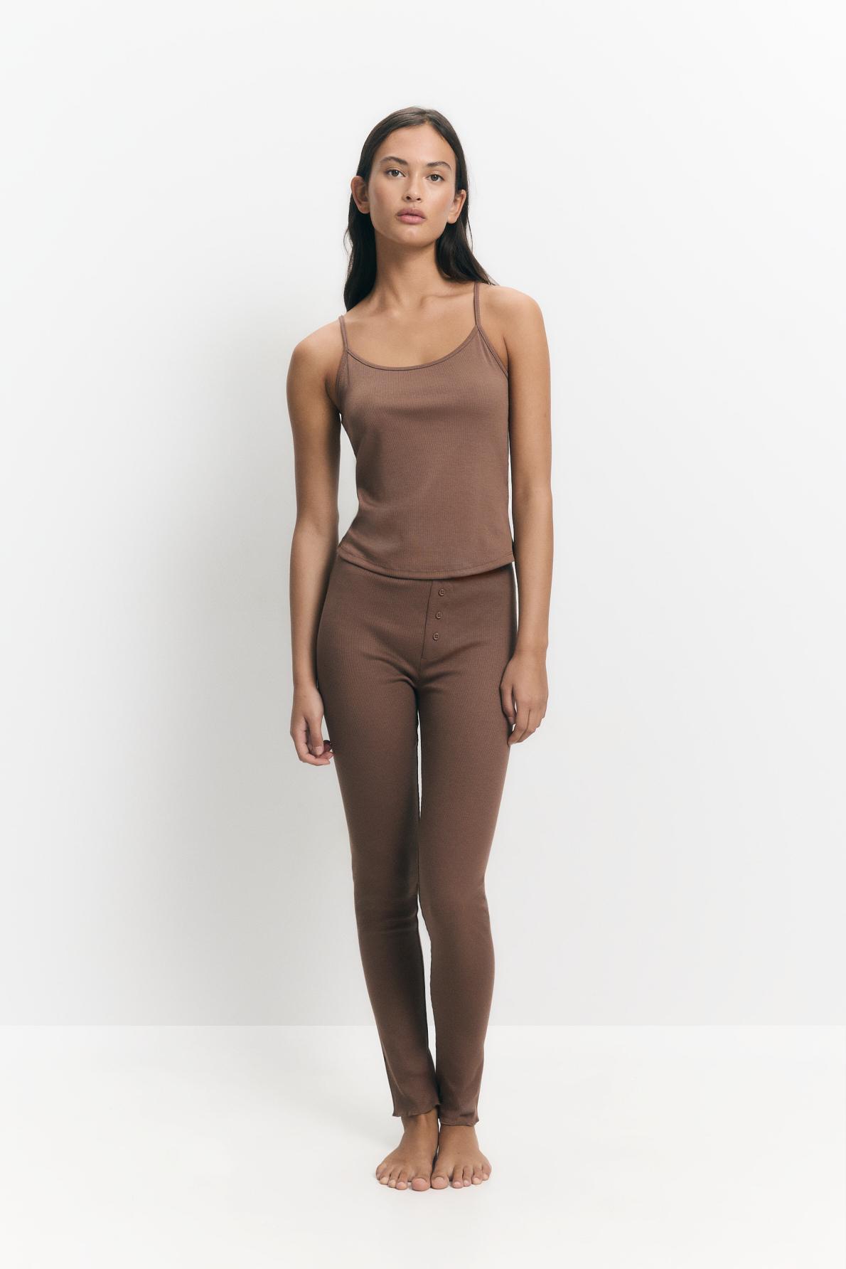 Legging pijama canalé