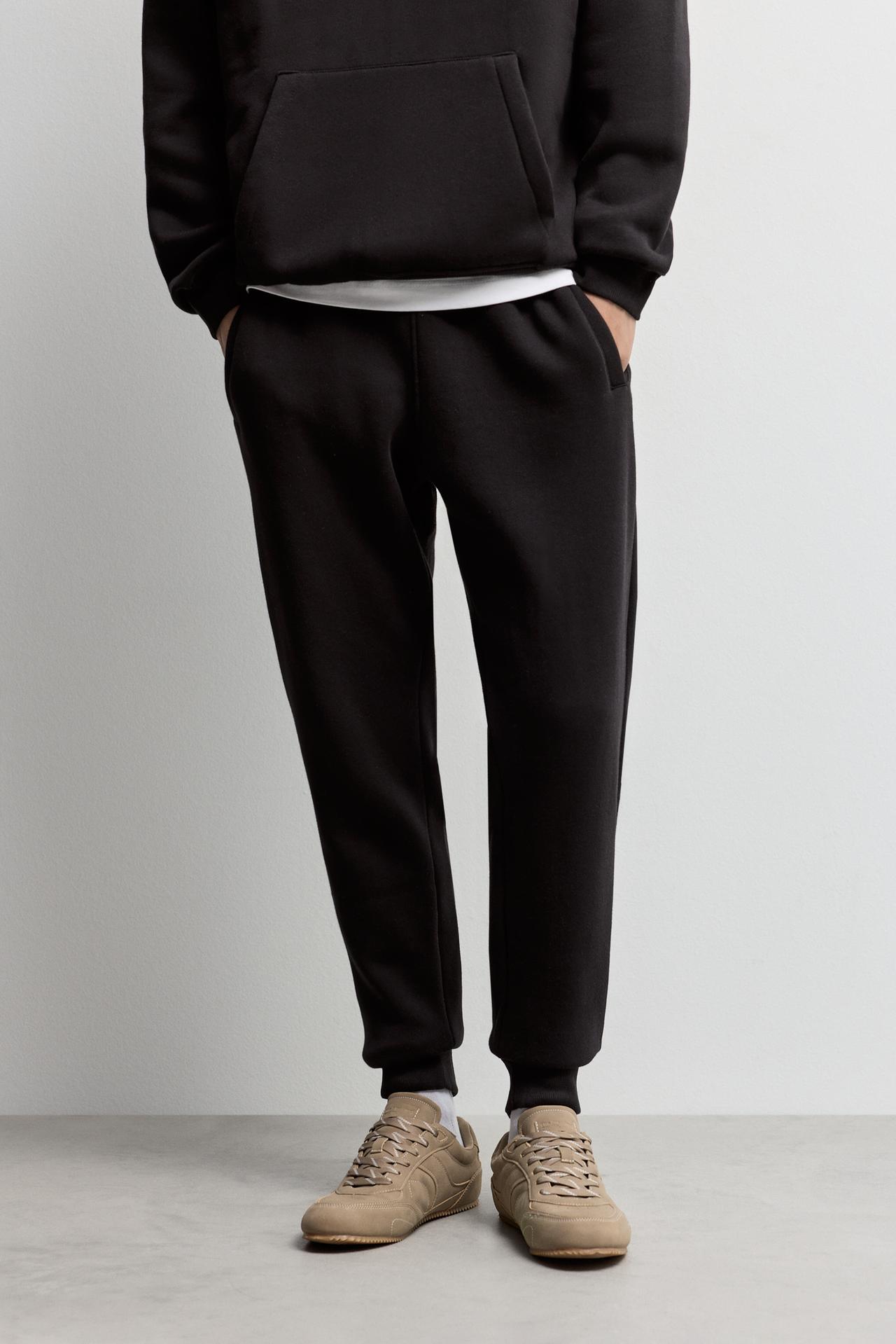 Regular fit tracksuit bottoms — BLACK