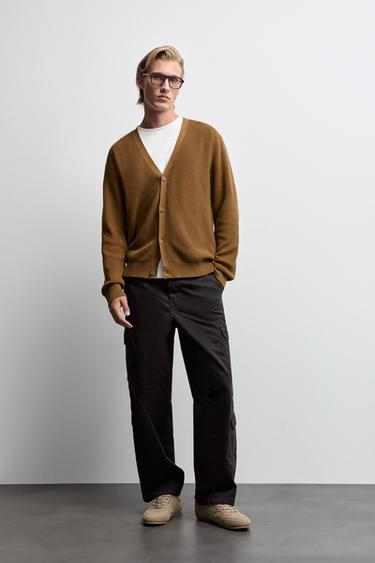 Textured cardigan — TOBACCO BROWN 2