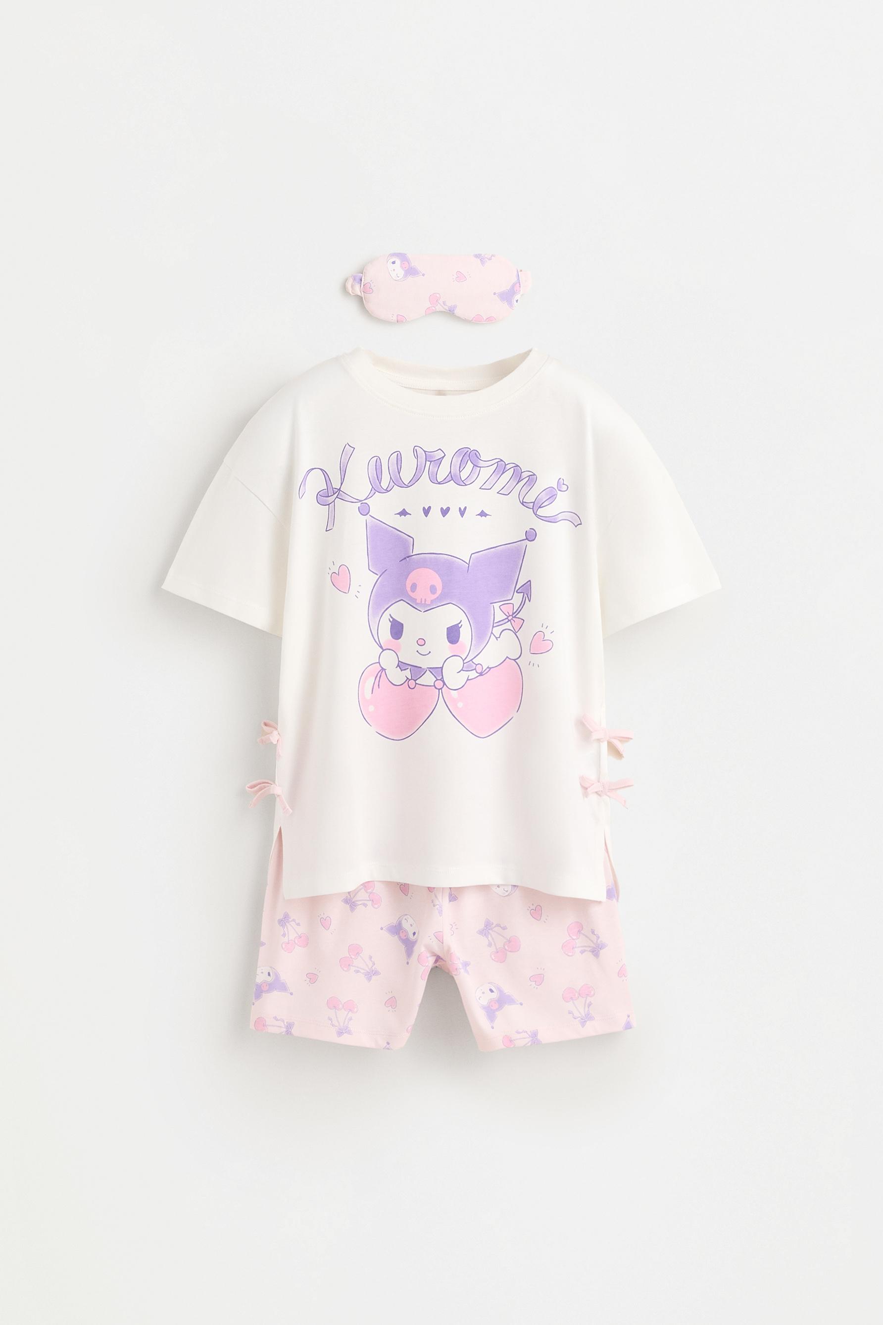 Kuromi ©SANRIO short pyjamas with eye mask — OFF WHITE