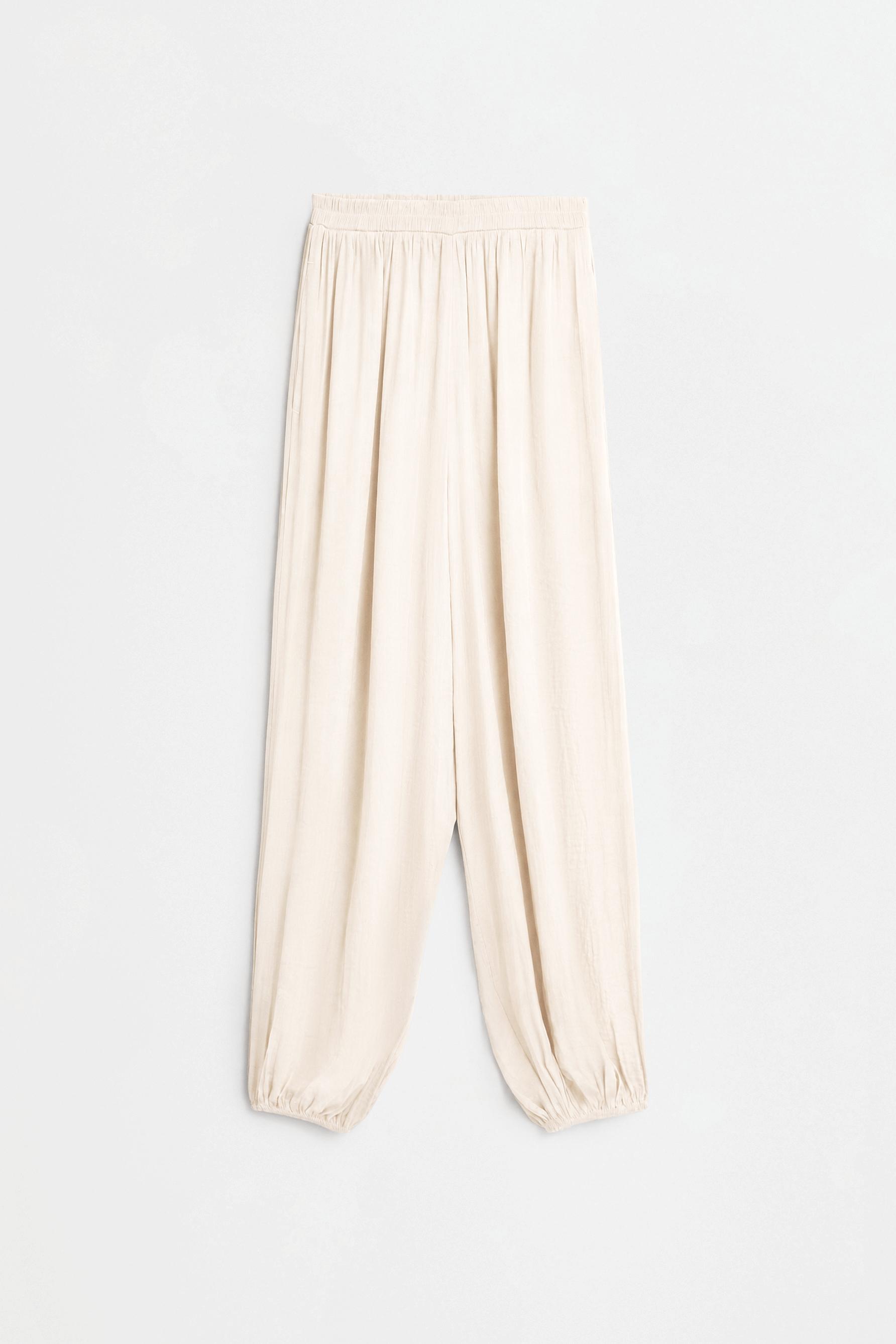 Satin sarouel trousers — ECRU