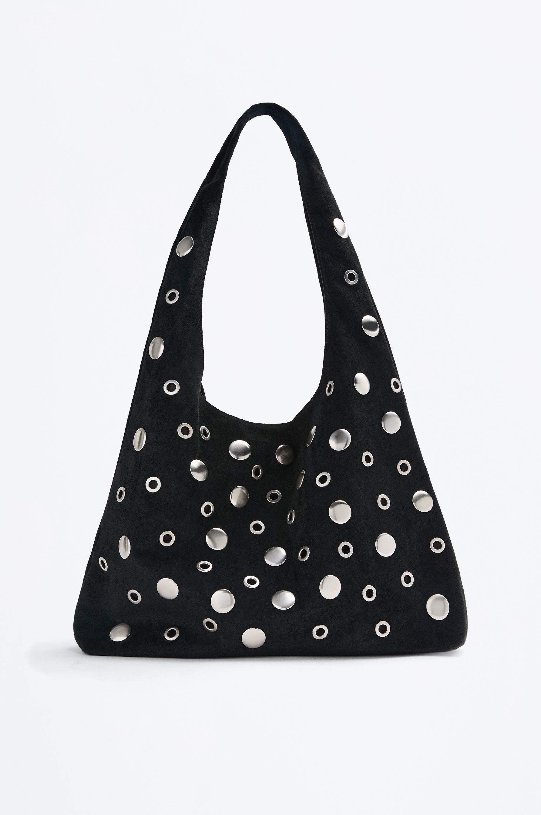 Bolso de hombro grande tachas efecto ante