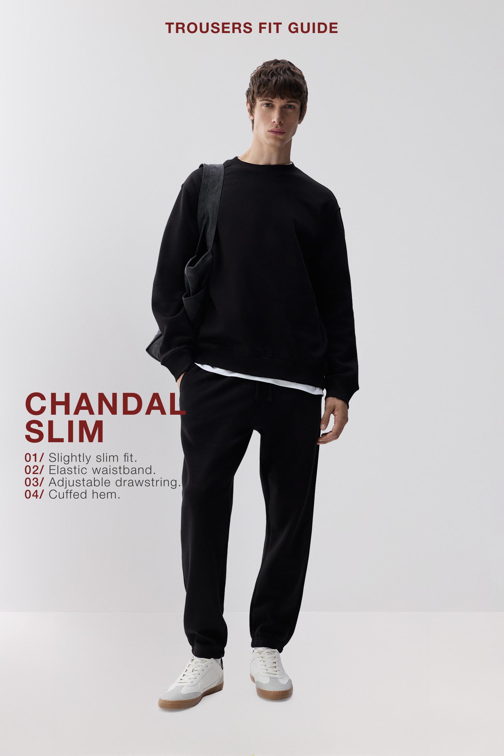 Slim fit tracksuit bottoms — BLACK