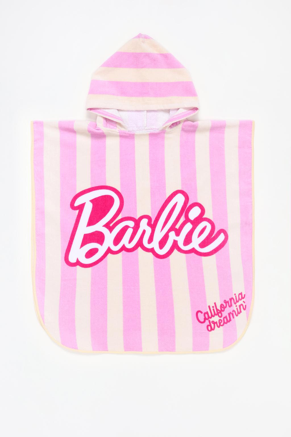 Striped Barbie™ poncho towel