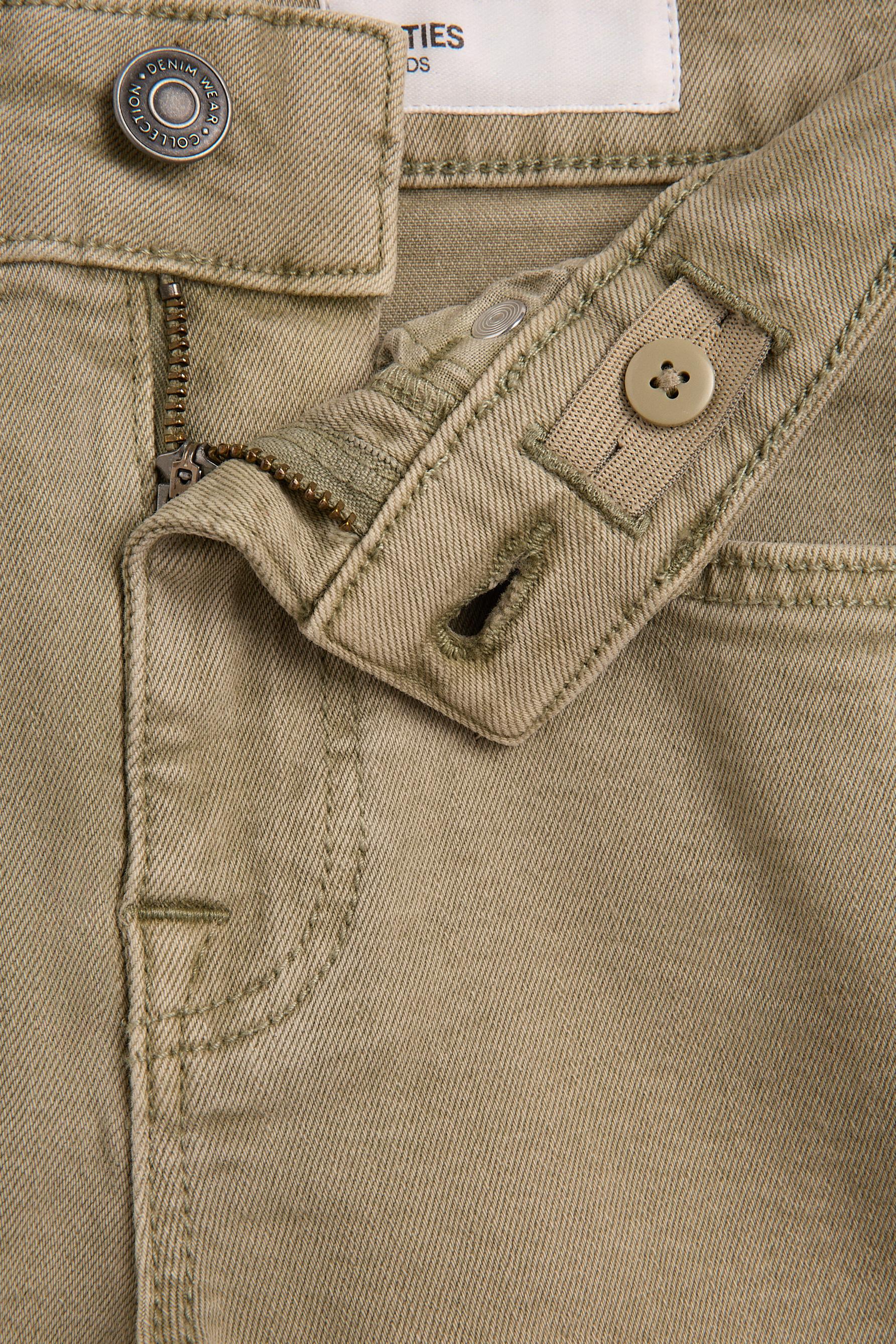 Slim comfort denim Bermuda shorts — PALE KHAKI