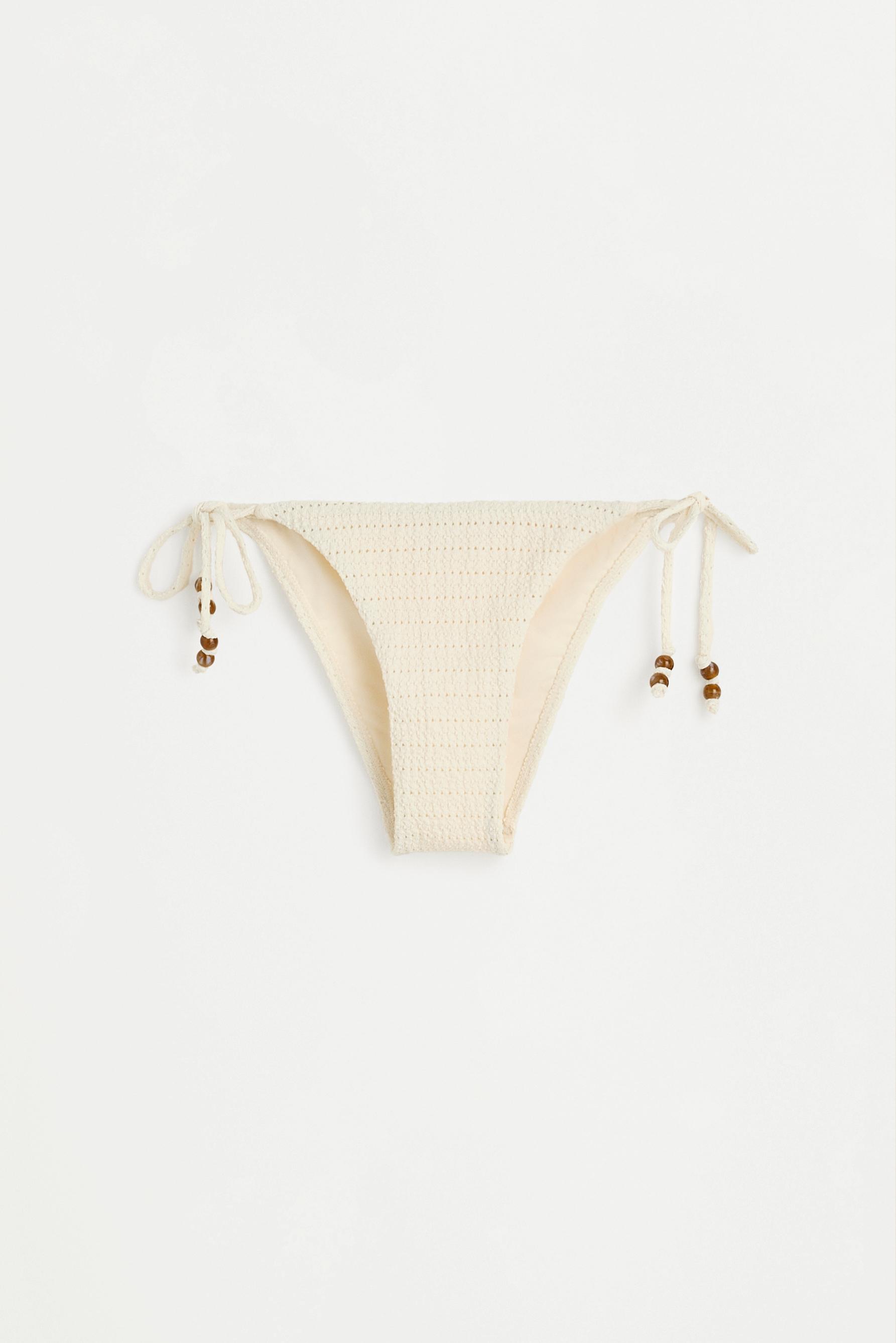 Beaded bikini bottom — WHITE