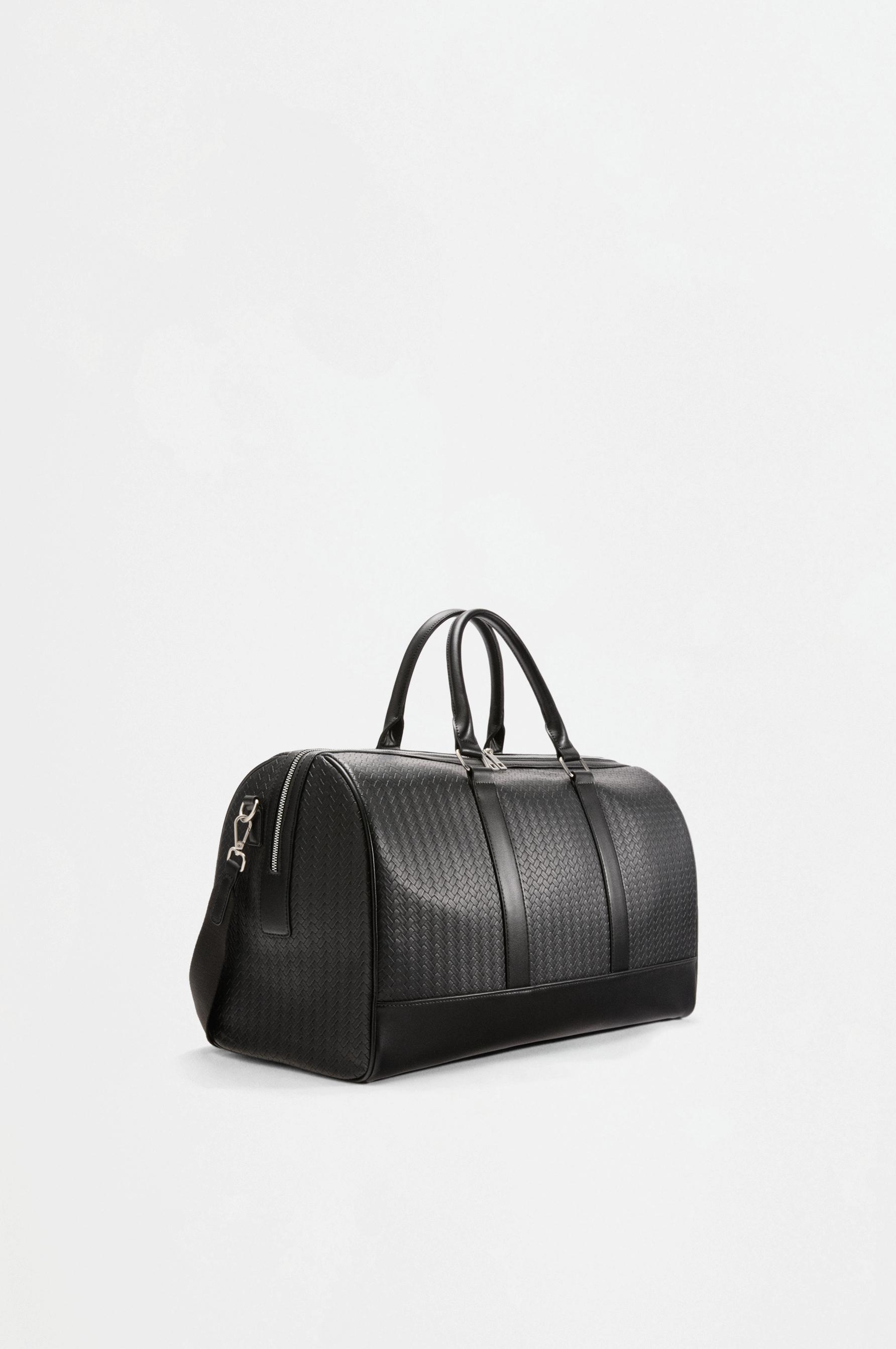 Braided-effect bowling bag — BLACK