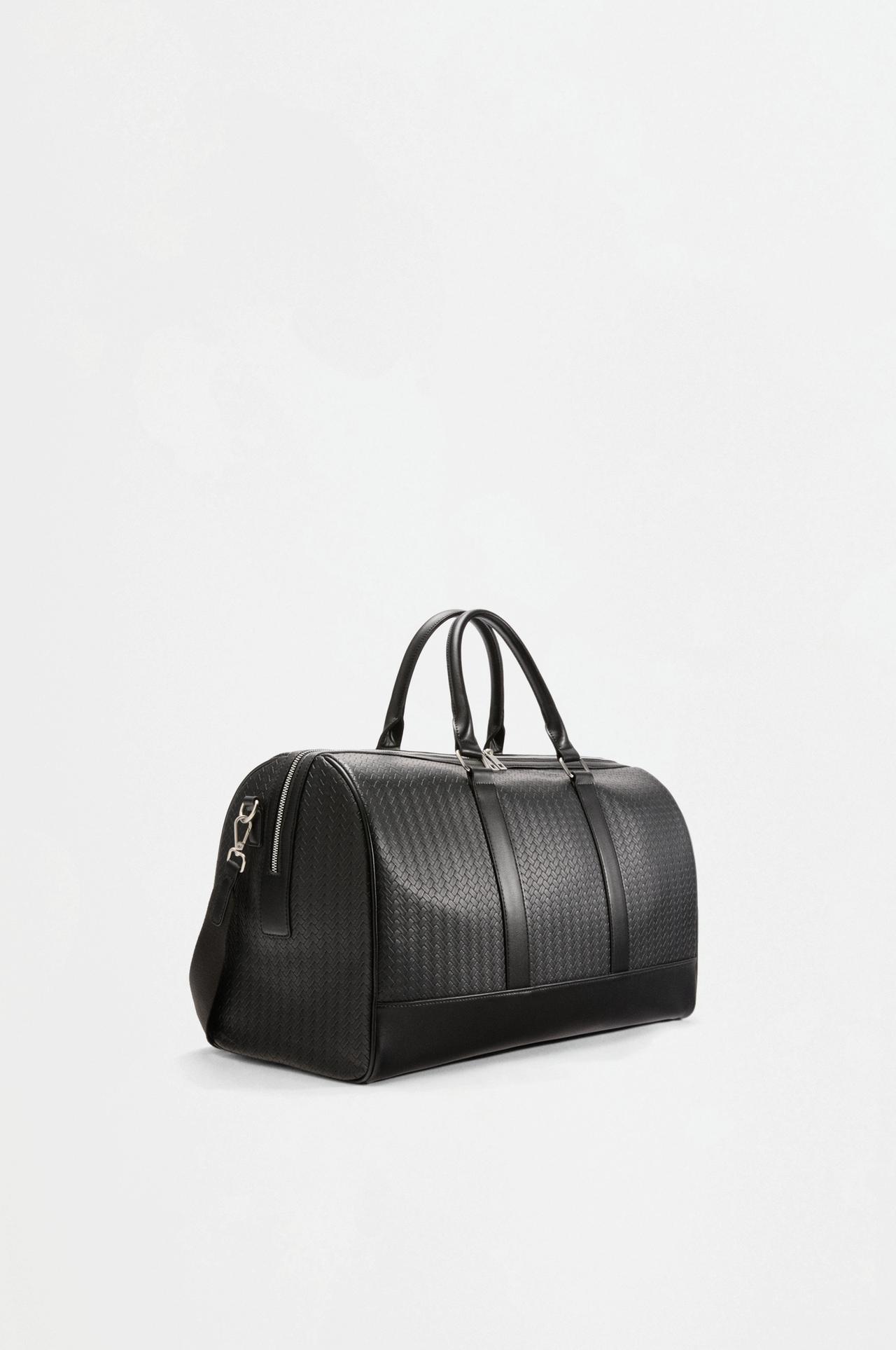 Braided-effect bowling bag — BLACK