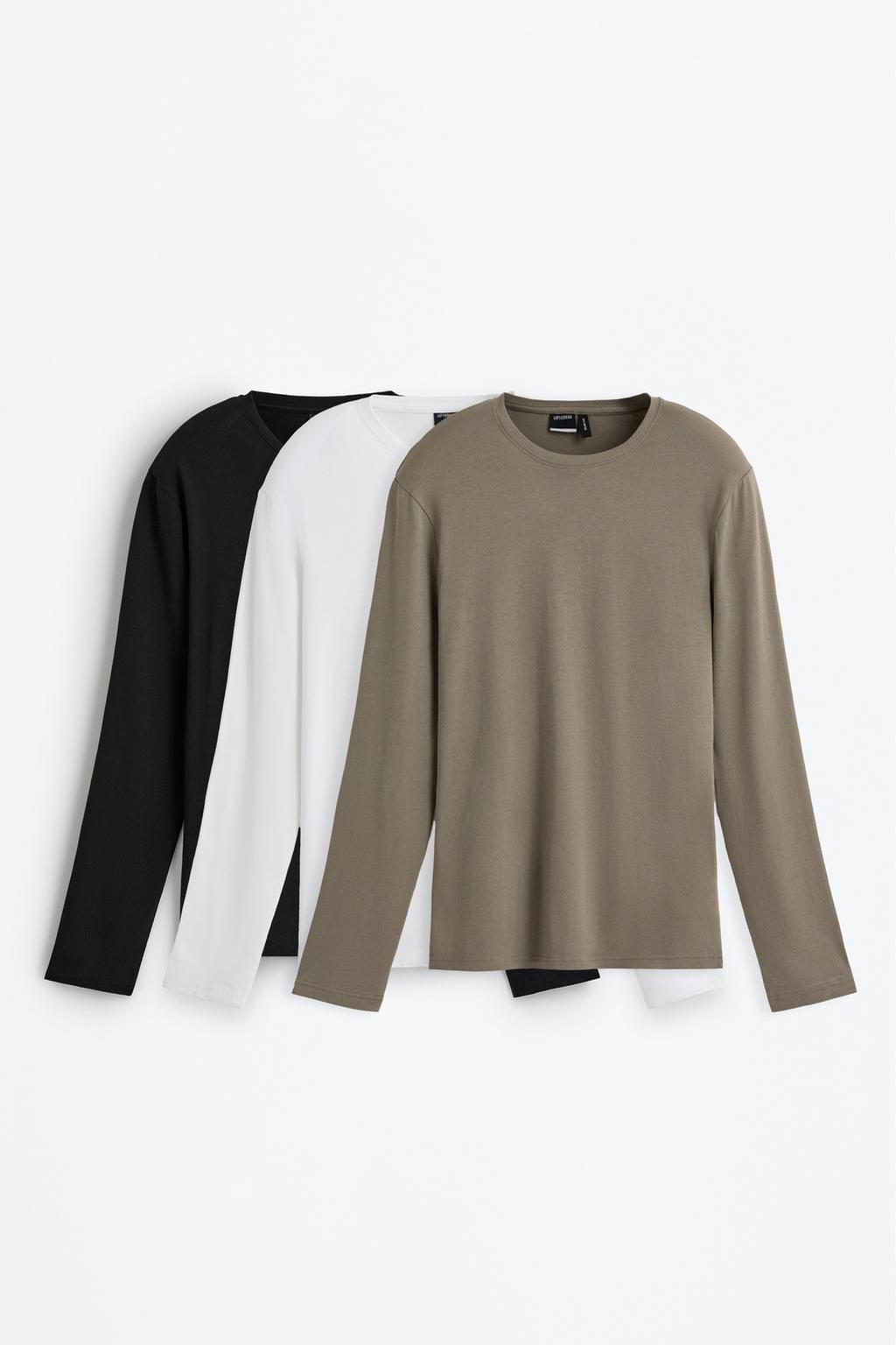 Pack of 3 basic long sleeve T-shirts