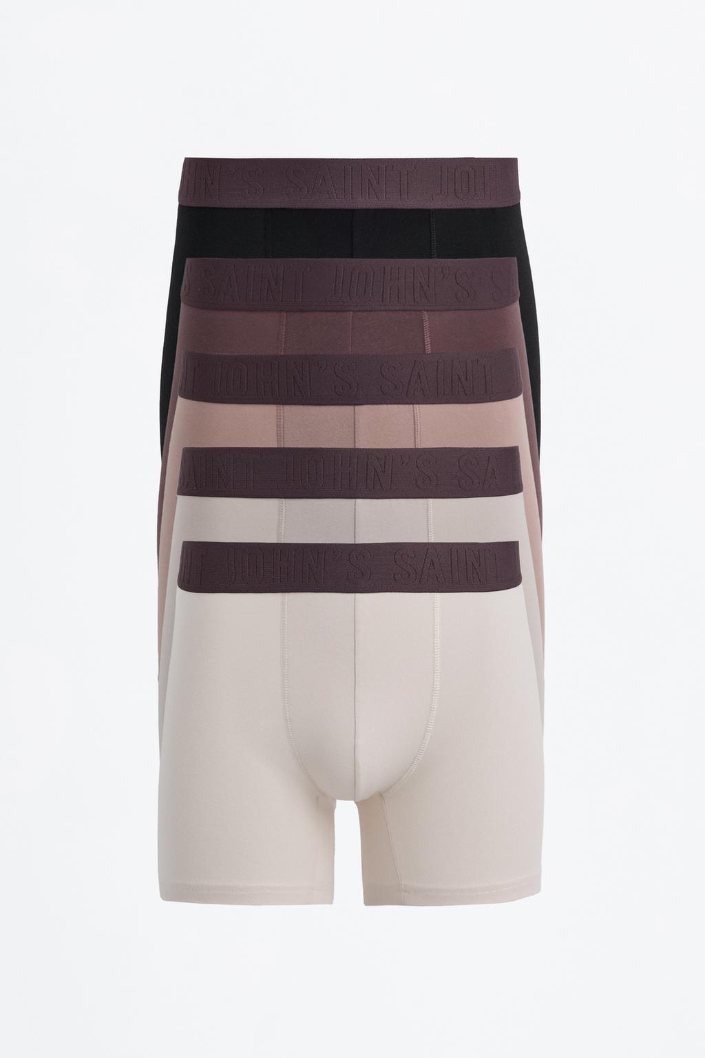 5-pack of long plain boxers