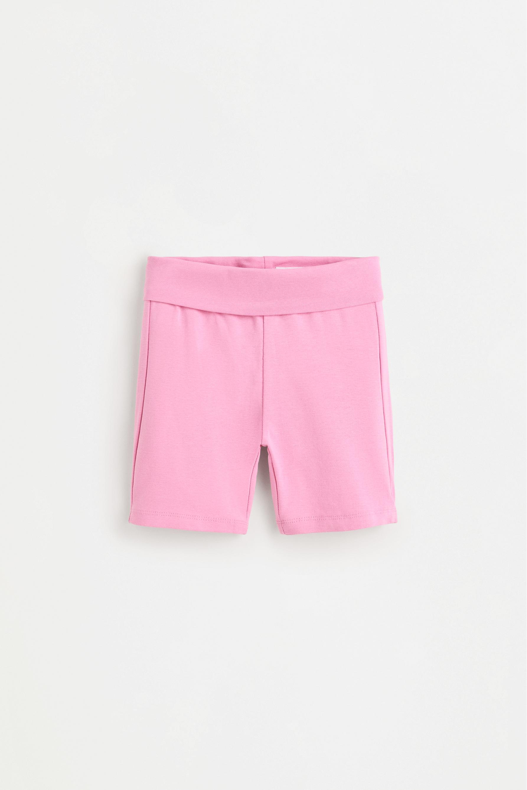 Cycling leggings with fold-over waist — BUBBLEGUM PINK
