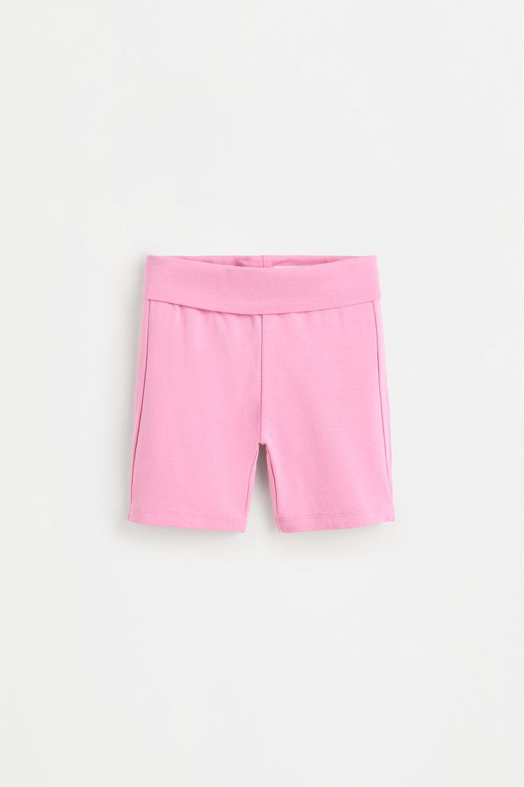 Cycling leggings with fold-over waist — BUBBLEGUM PINK