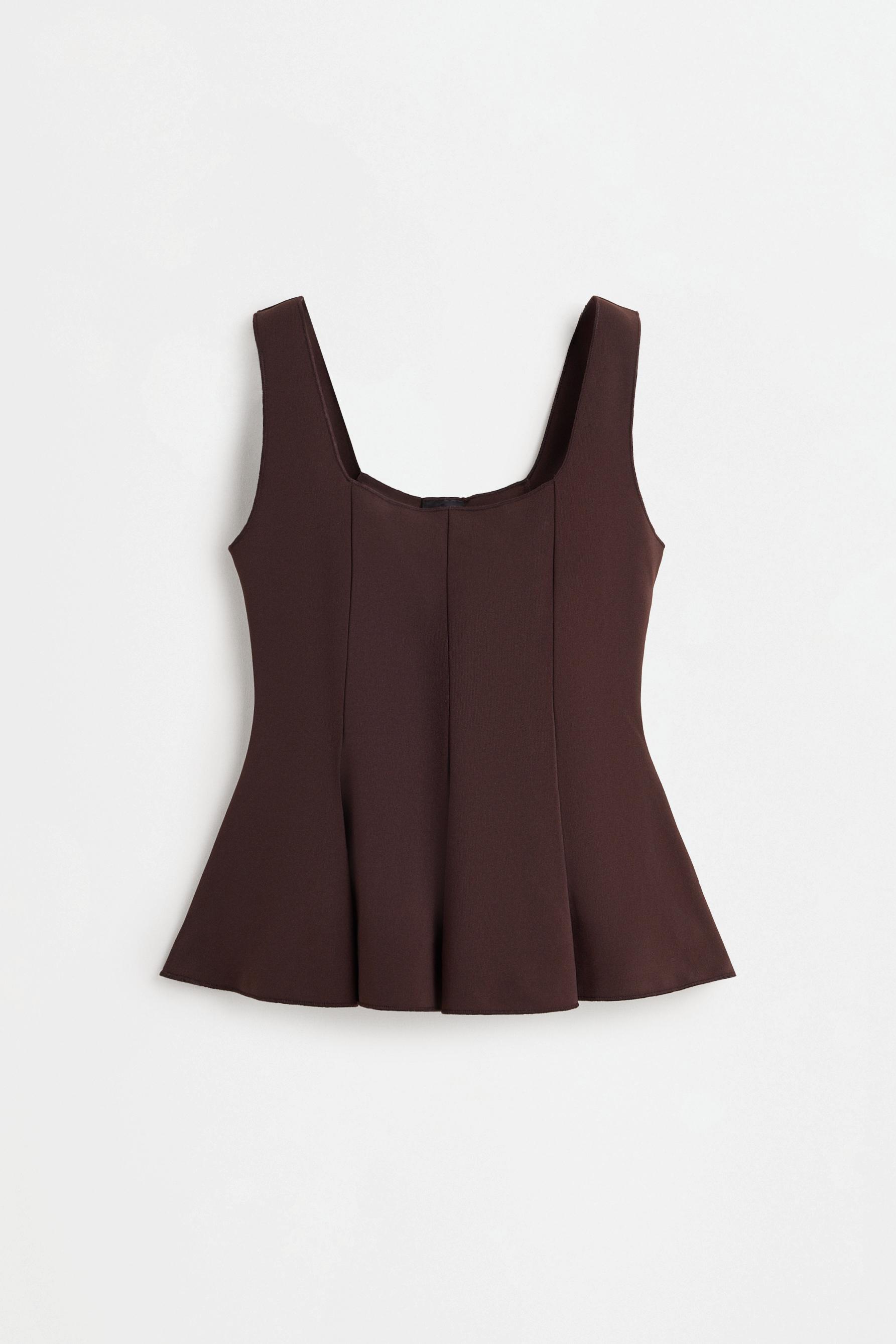 Peplum top — BROWN