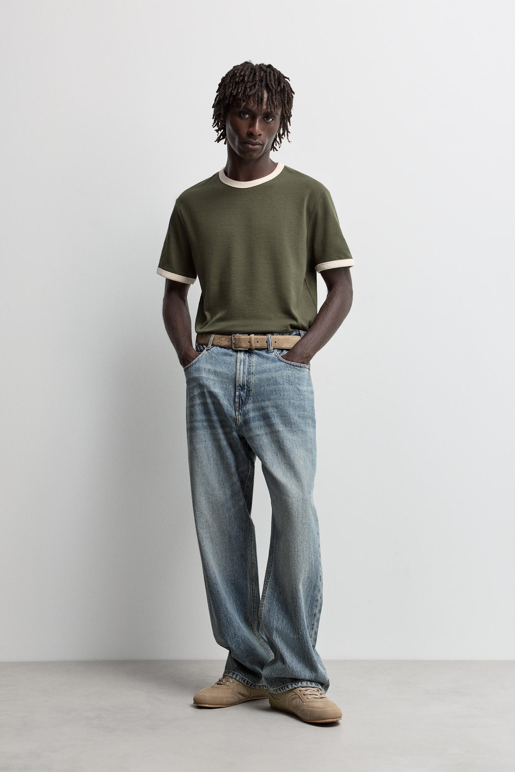 Contrast T-shirt — PALE GREEN