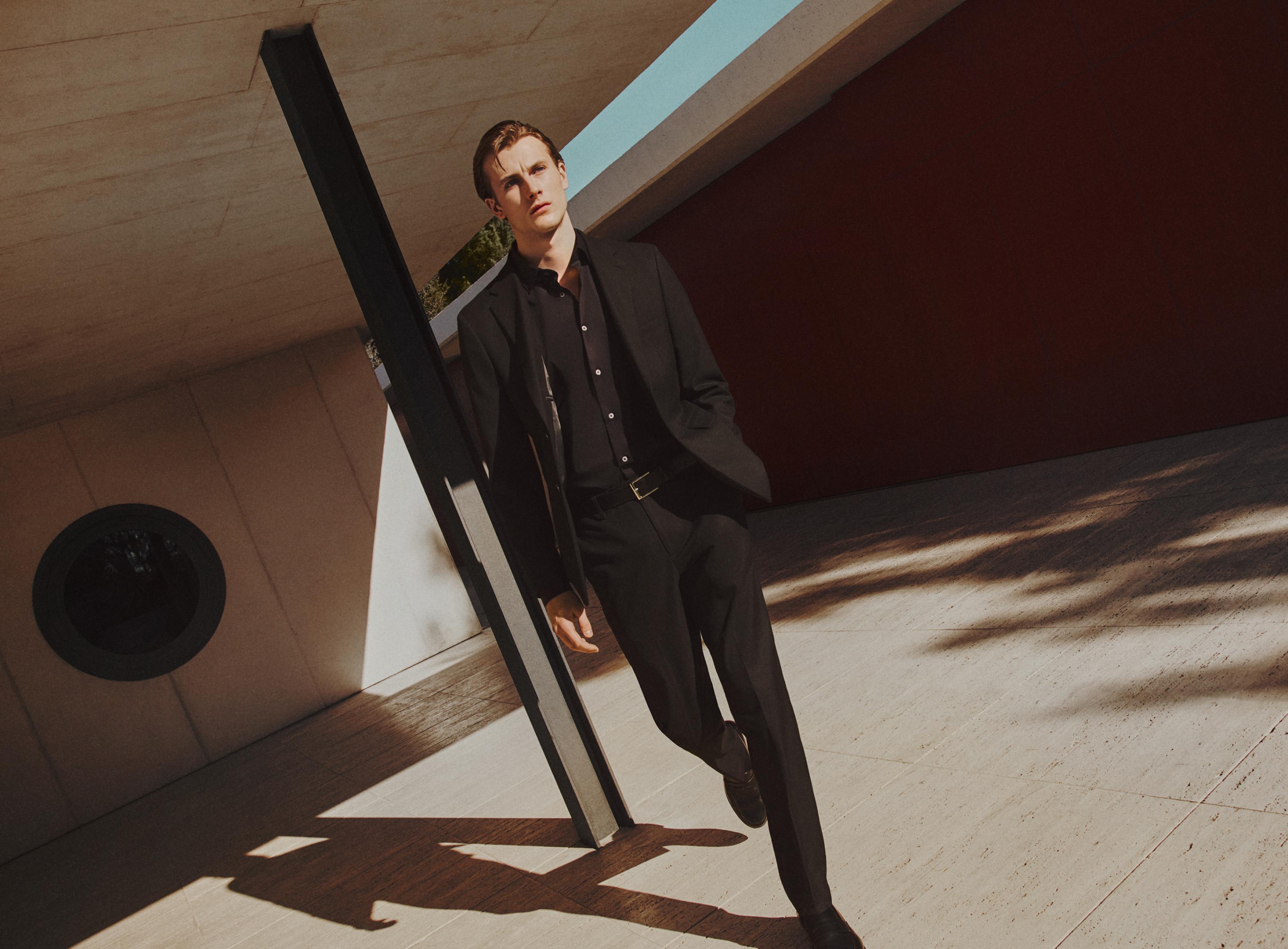 Slim fit suit trousers — BLACK