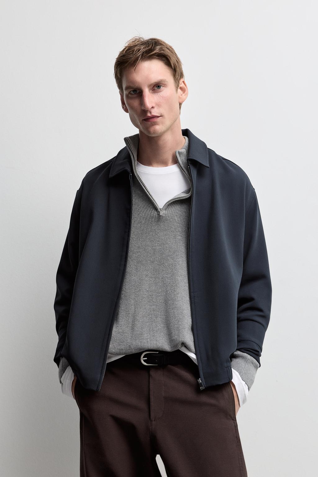 Lefties Zip-up jacket with lapel collar