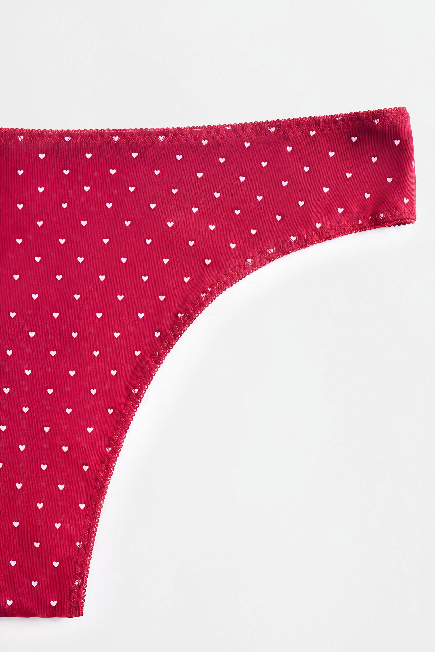 Pack 7 cotton thongs — RED