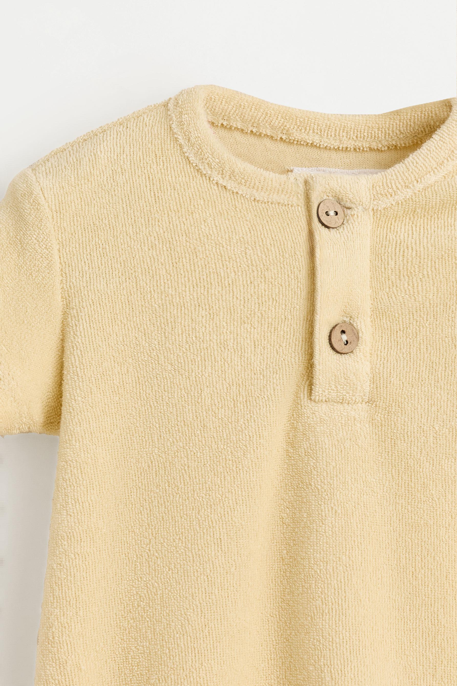 Terry fabric romper — PALE YELLOW