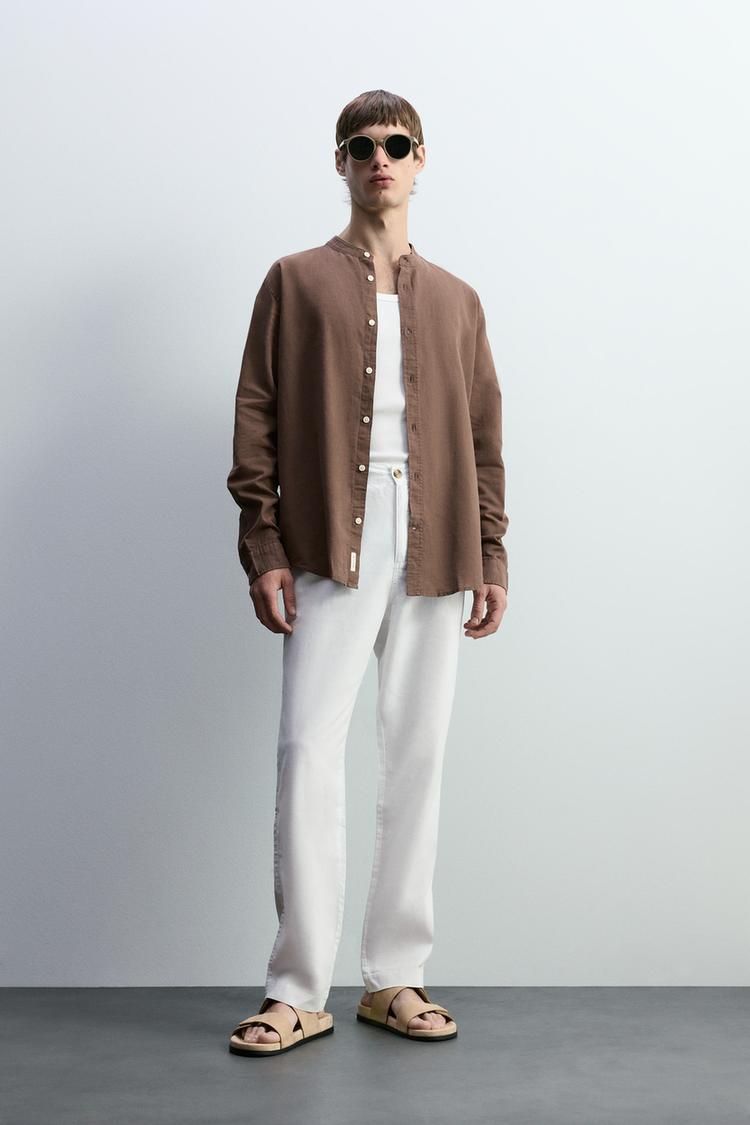 Cotton - linen smart trousers — WHITE