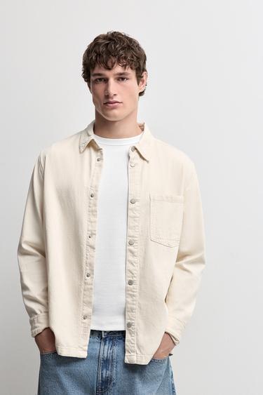 Lightweight denim overshirt — ECRU 1