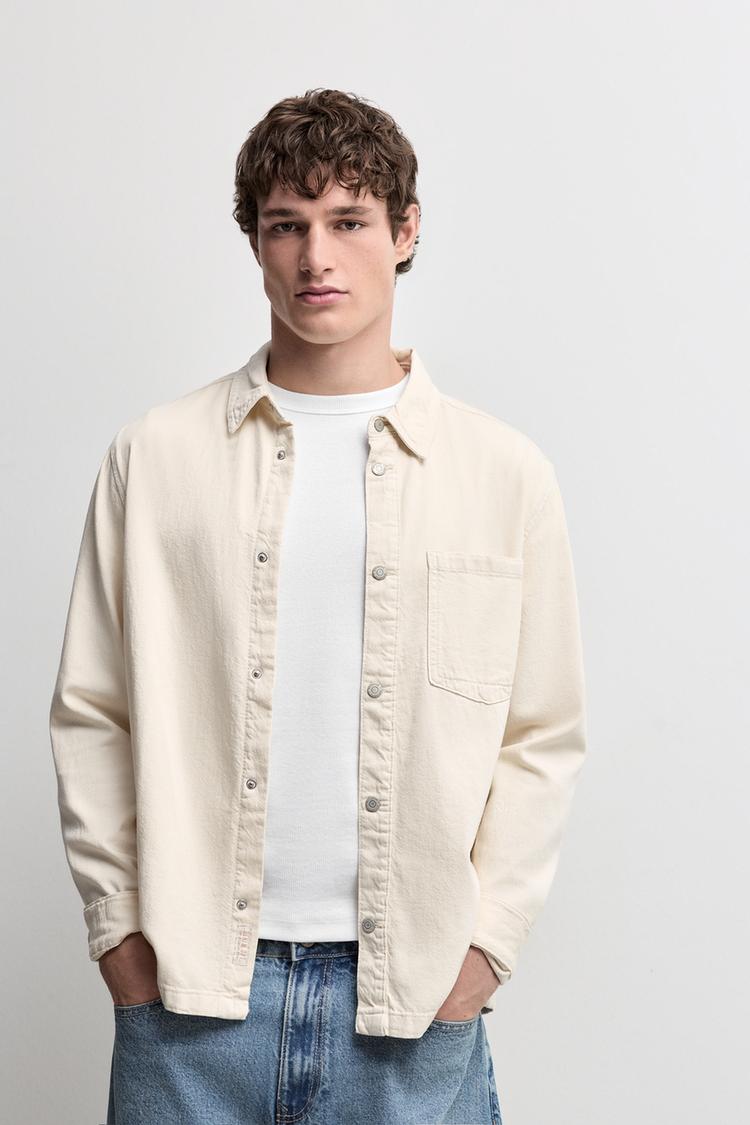 Lightweight denim overshirt — ECRU
