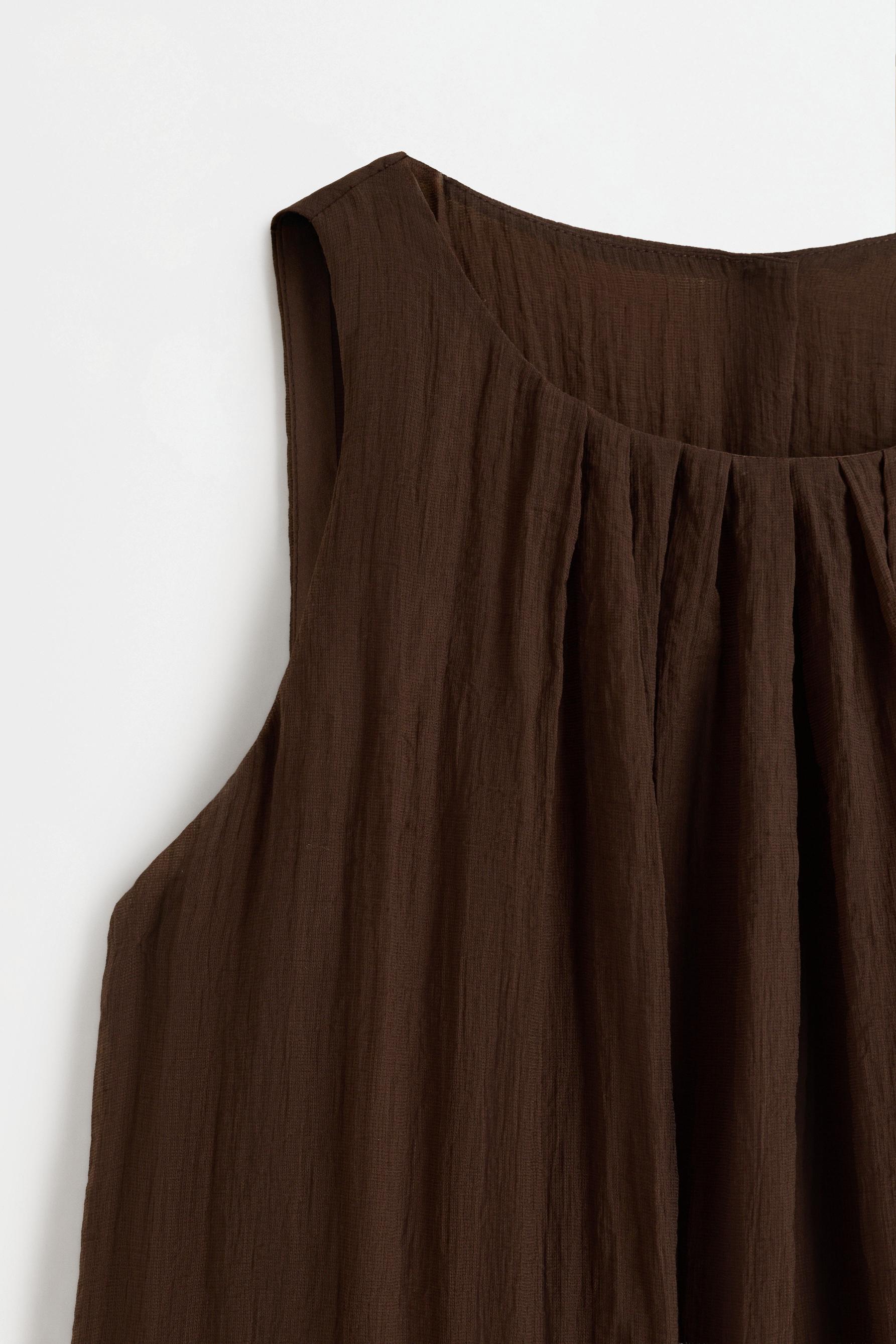 Halter neck midi dress — BROWN
