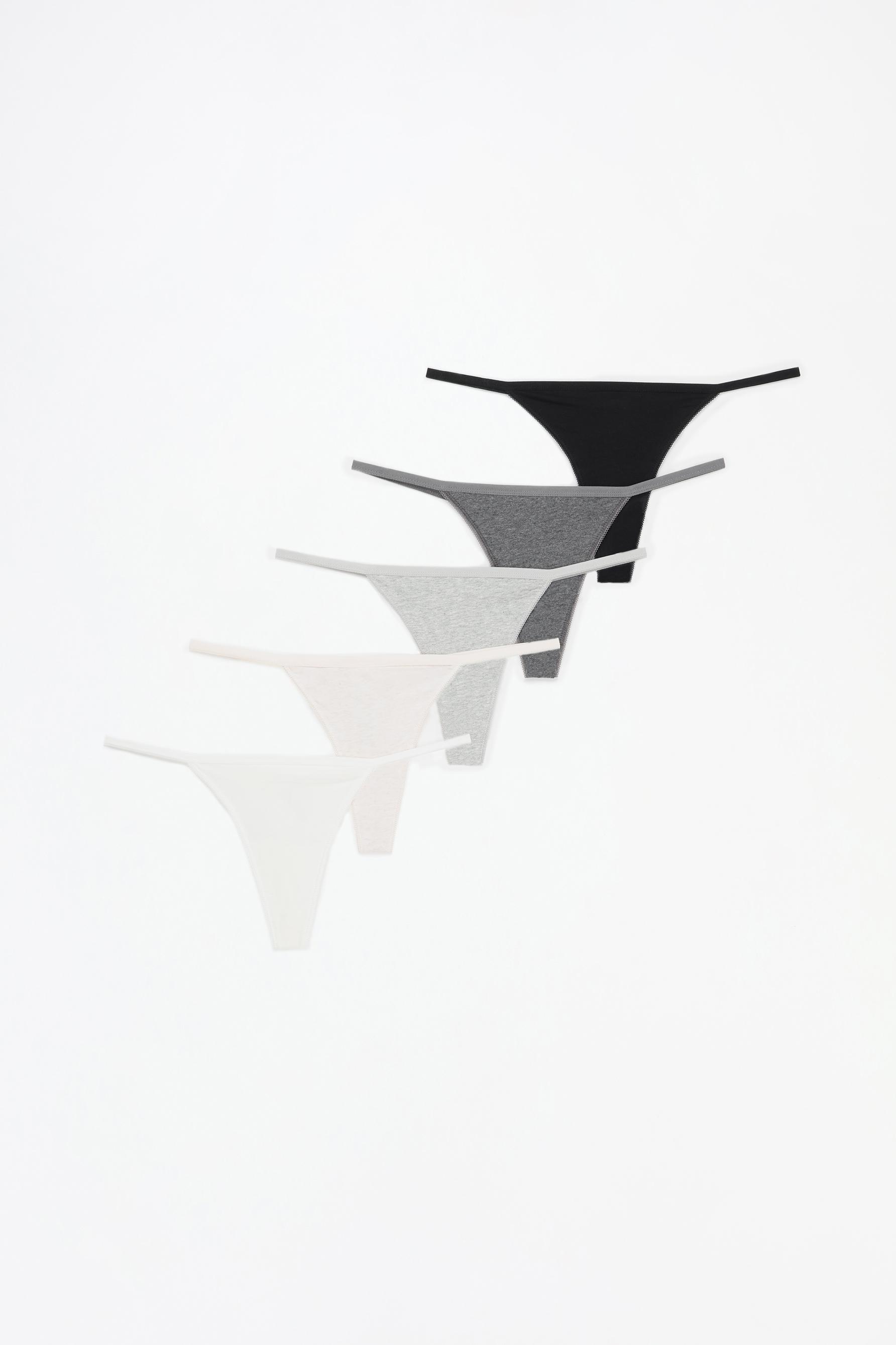 5-pack of thongs — GREY