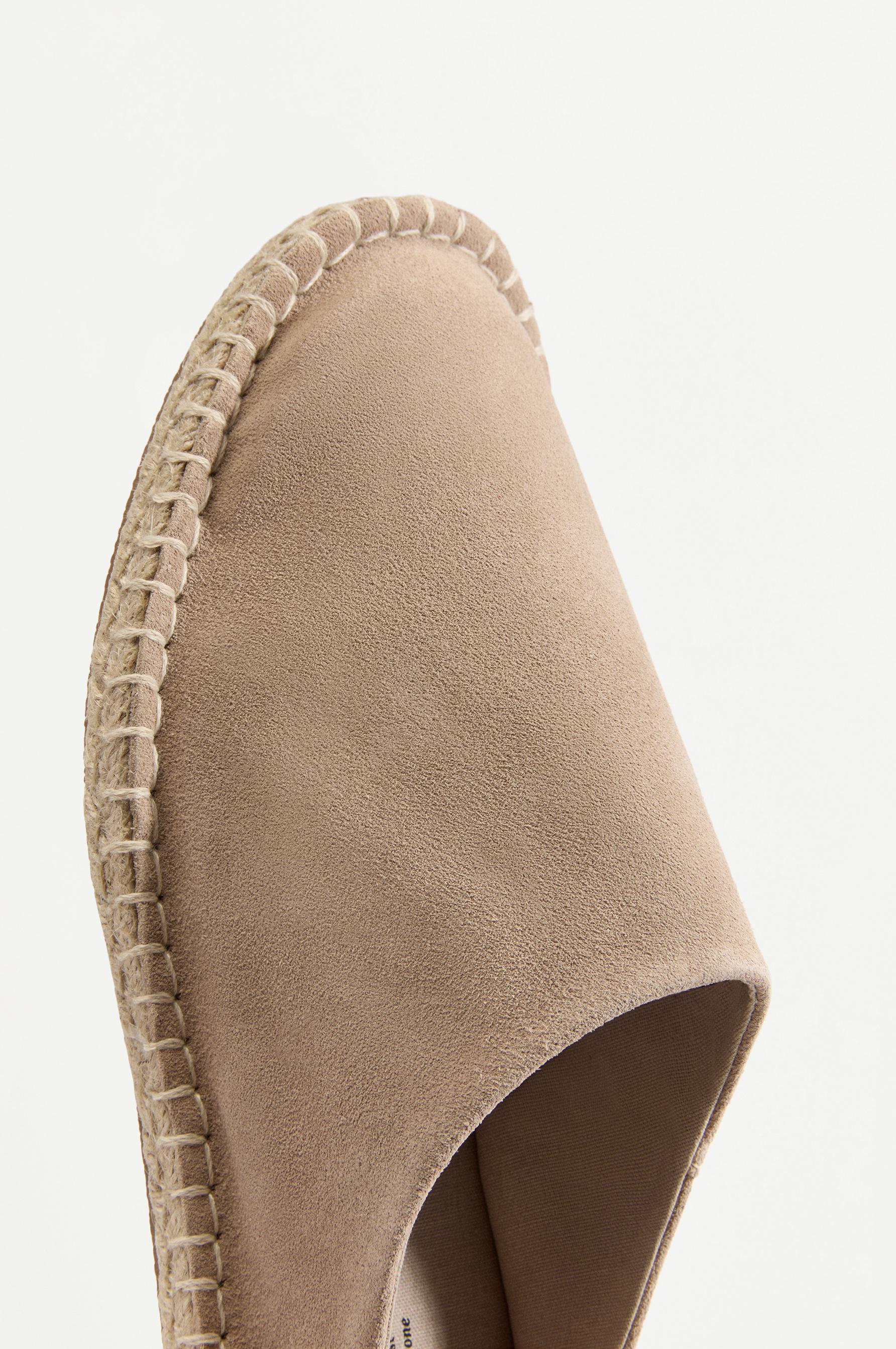 Jute-effect leather clogs — BEIGE