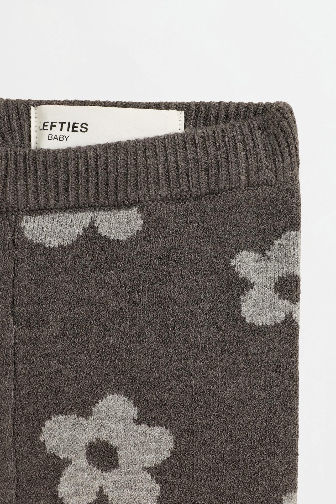 Knit sweater and animal print leggings co-ord — GREY
