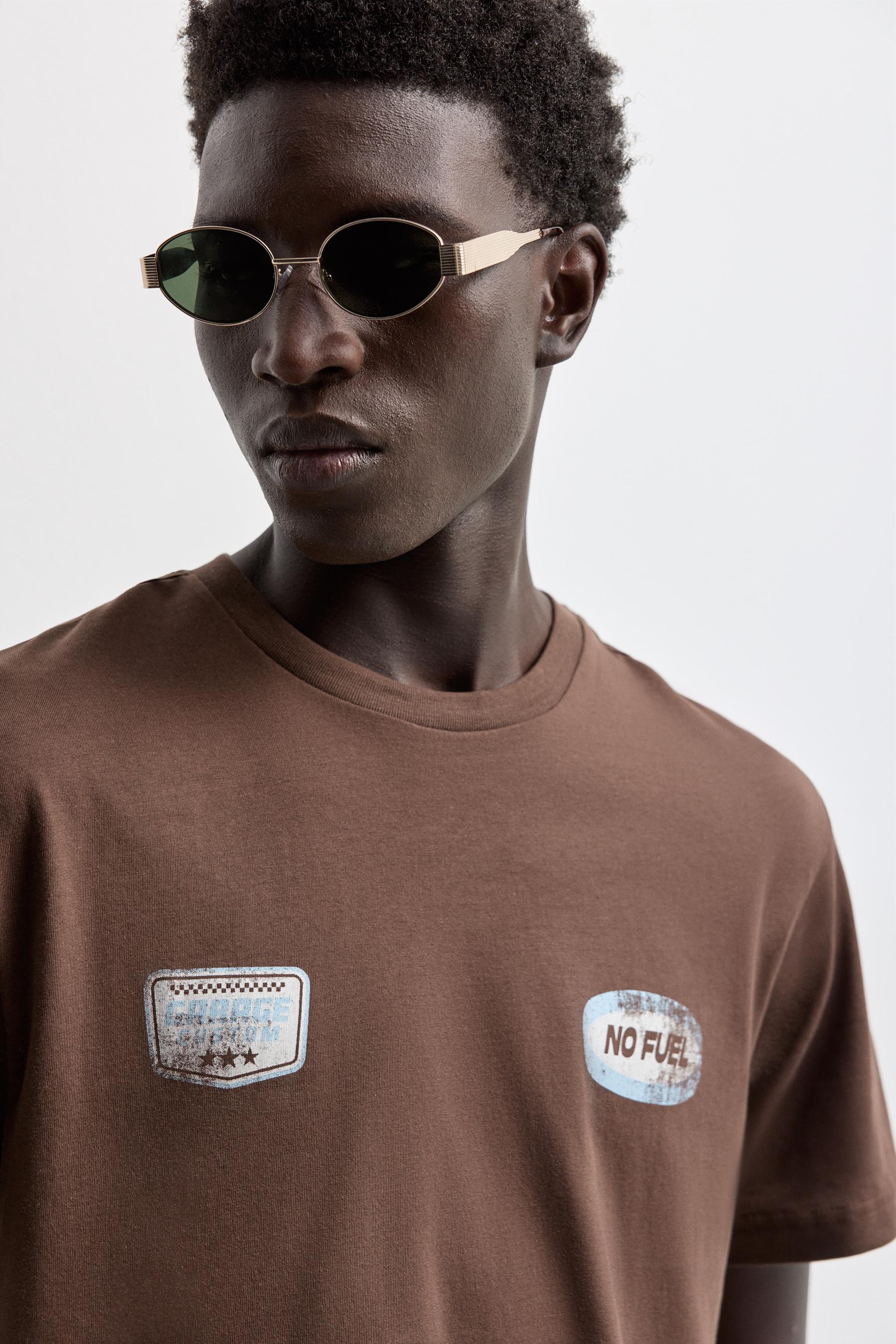 Printed T-shirt — BROWN