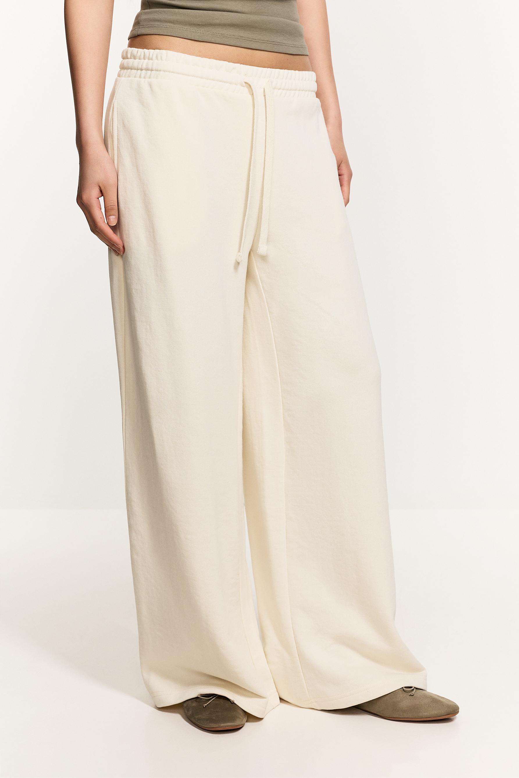 Wide-leg tracksuit bottoms — ECRU