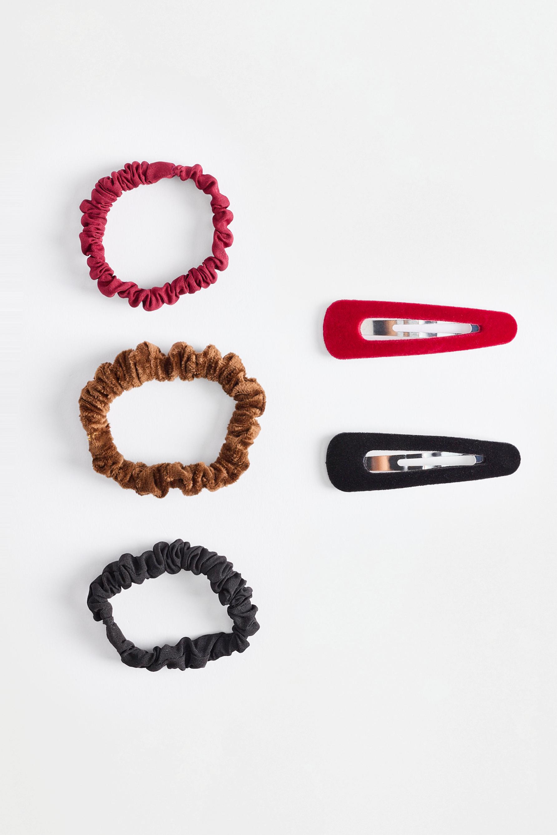 5-Piece Hair Accessory Set — BURGUNDY